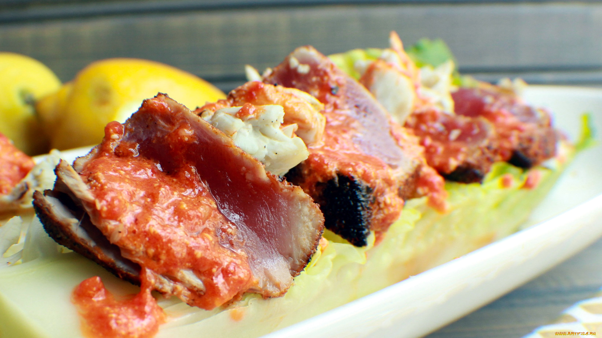 еда, рыбные, блюда, , с, морепродуктами, тунец