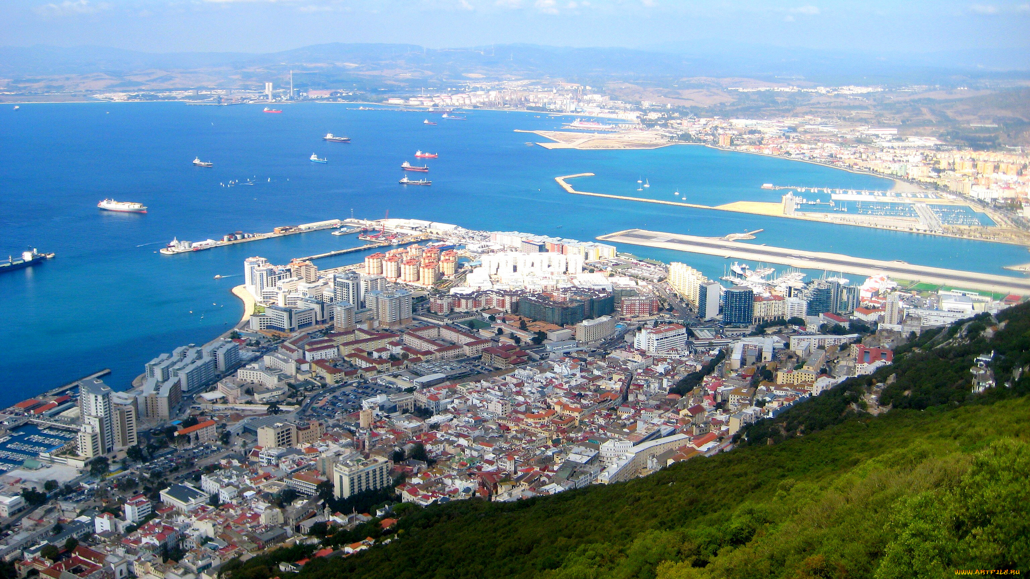 gibilterra, dalla, rocca, города, -, панорамы, простор