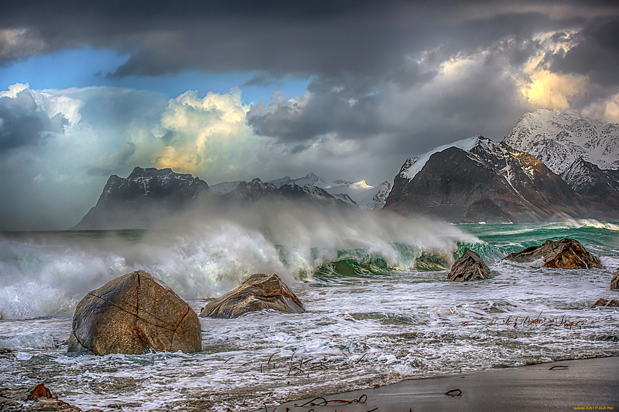 природа, побережье, простор