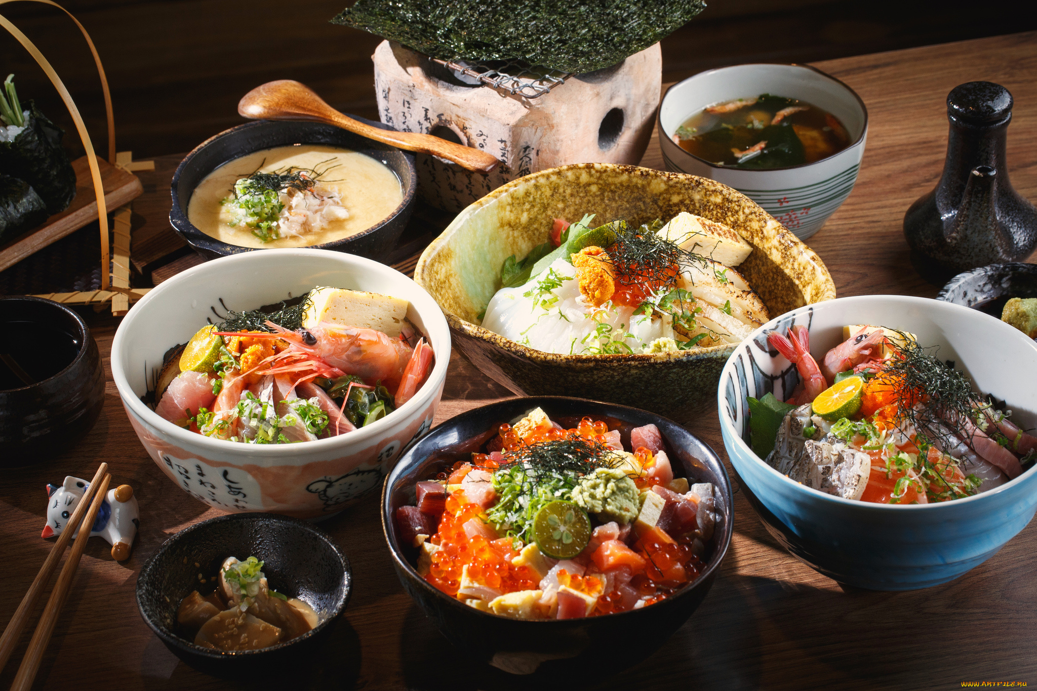 еда, рыбные, блюда, , с, морепродуктами, снедь