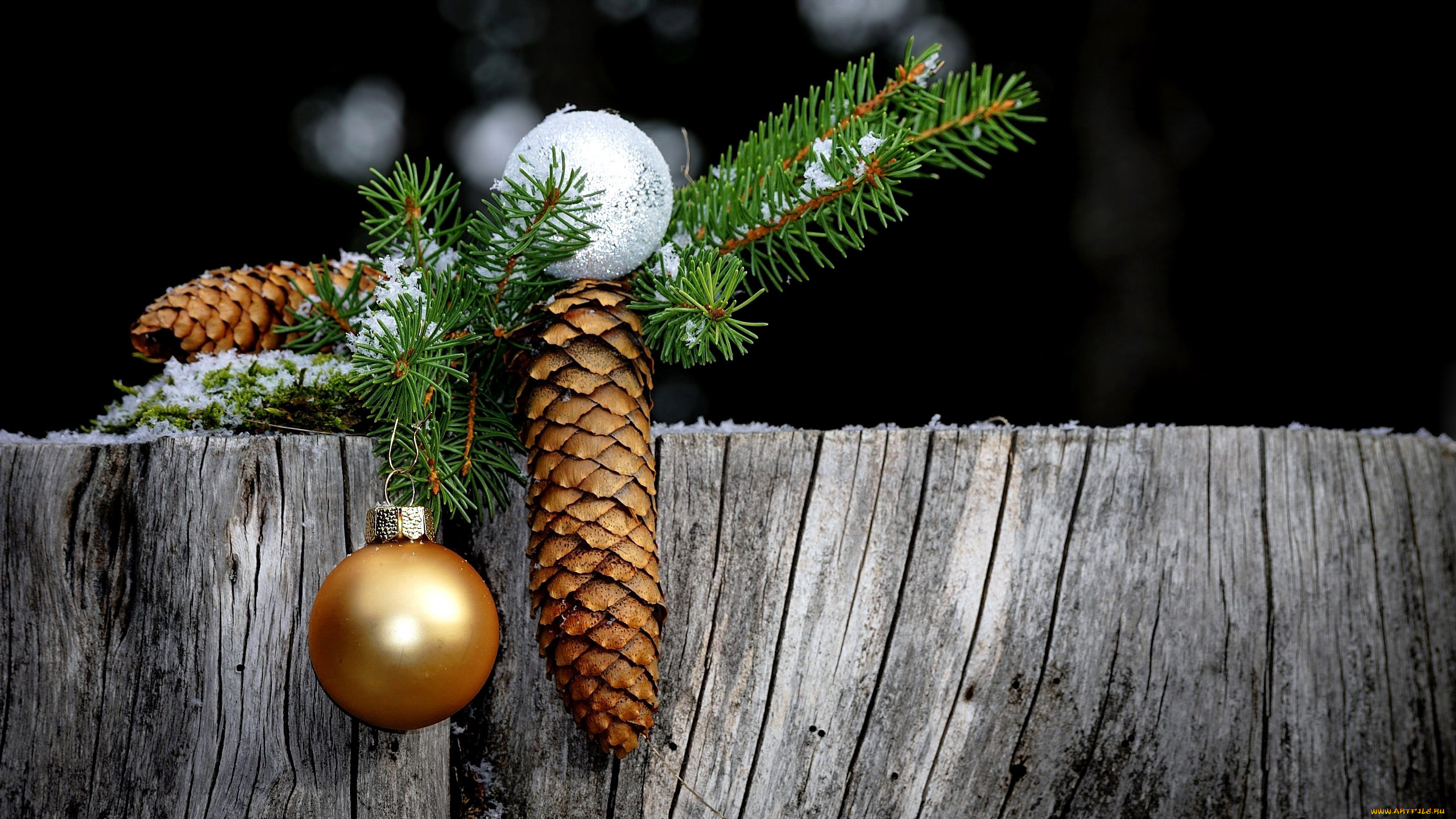 праздничные, -, разное, , новый, год, ветка, еловая, шарики, шишки