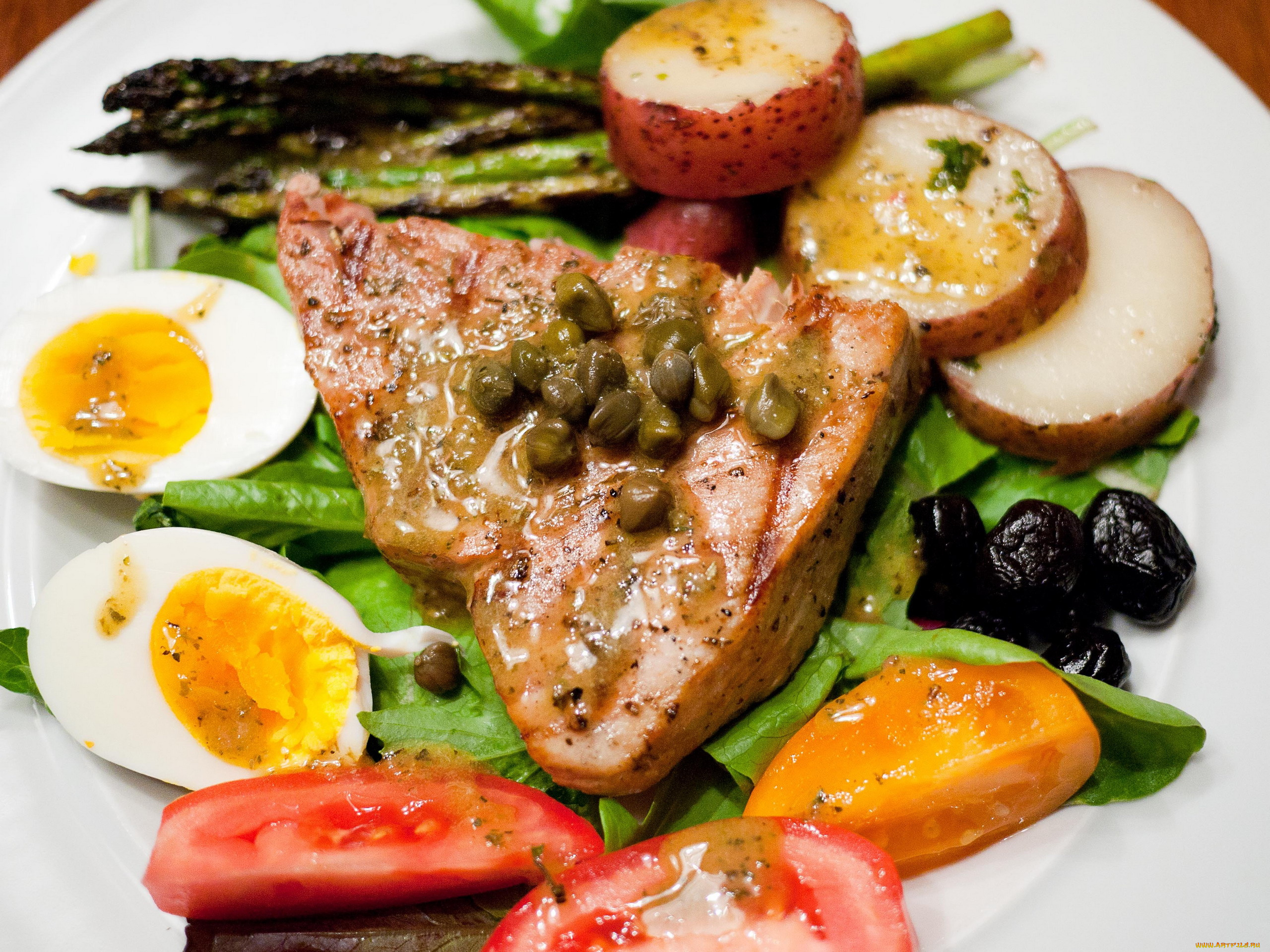 еда, рыбные, блюда, , с, морепродуктами, тунец