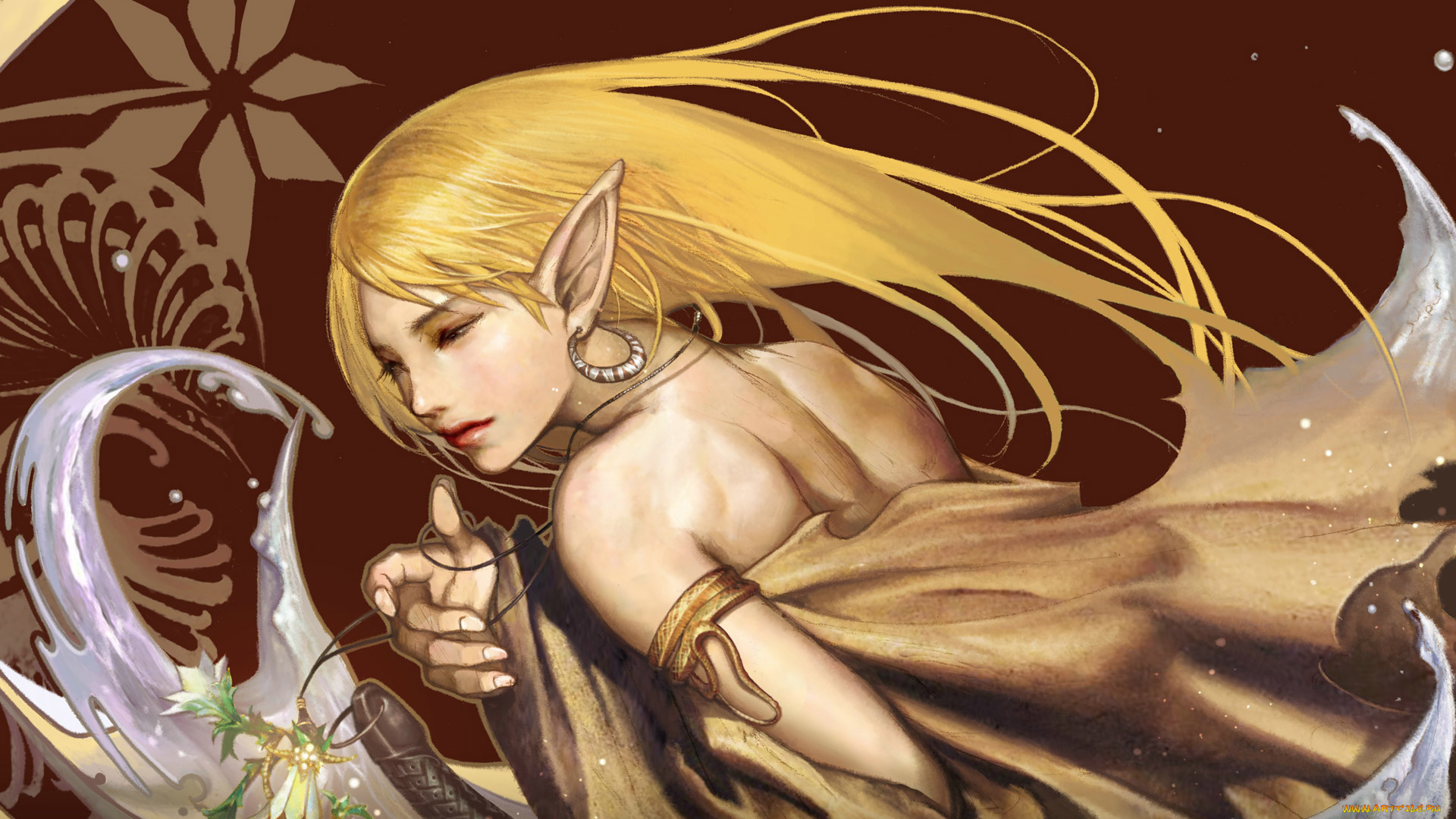 видео, игры, lineage, ii, , the, chaotic, chronicle, эльфийка, цветы