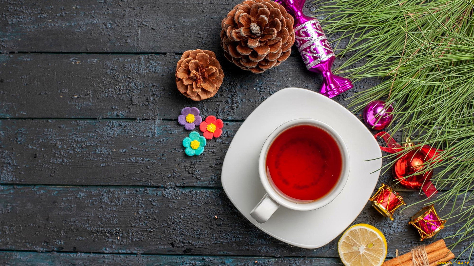 еда, напитки, , чай, шишки, блокнот, чай, лимон, корица