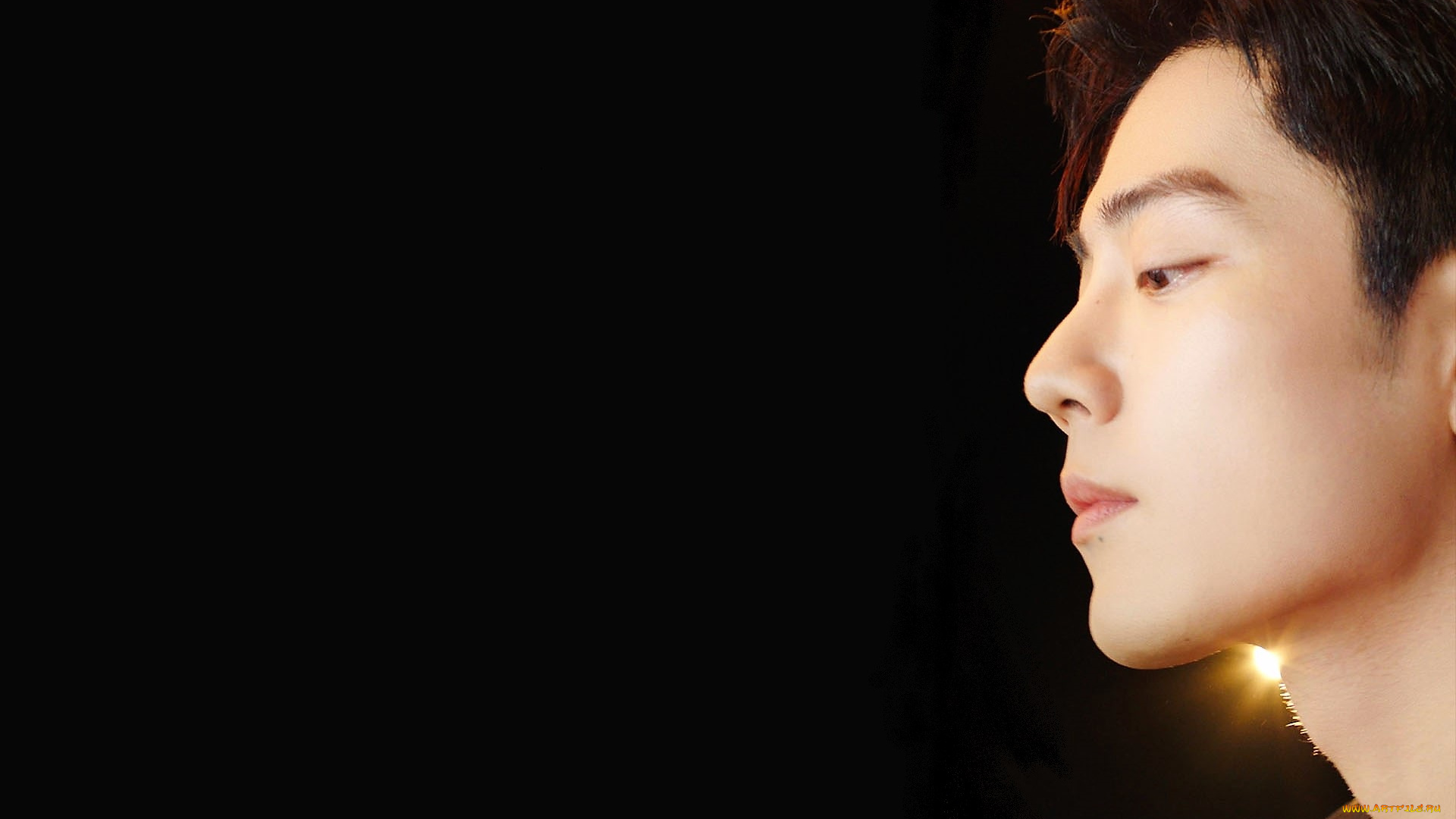 мужчины, xiao, zhan, актер, лицо, профиль