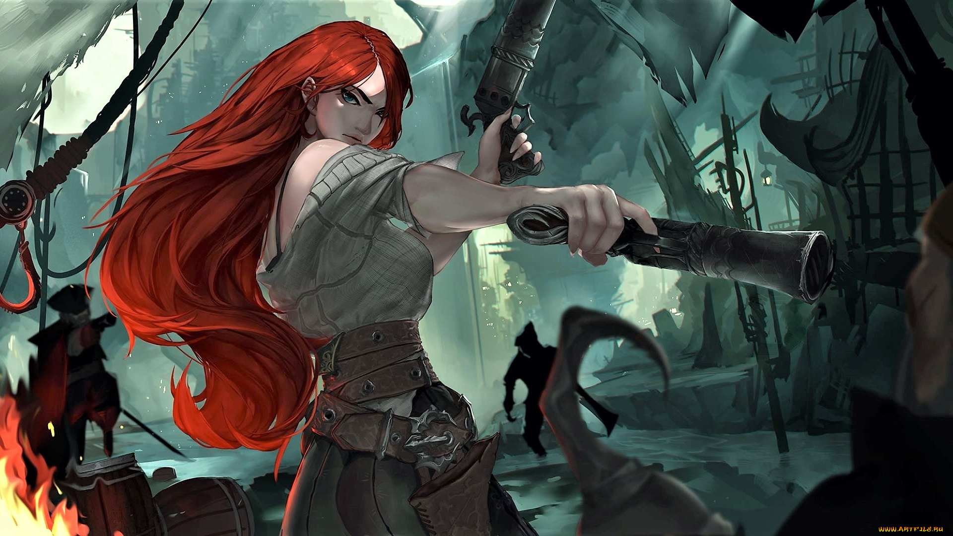 видео, игры, league, of, legends, miss, fortune, оружие, корабли, бой