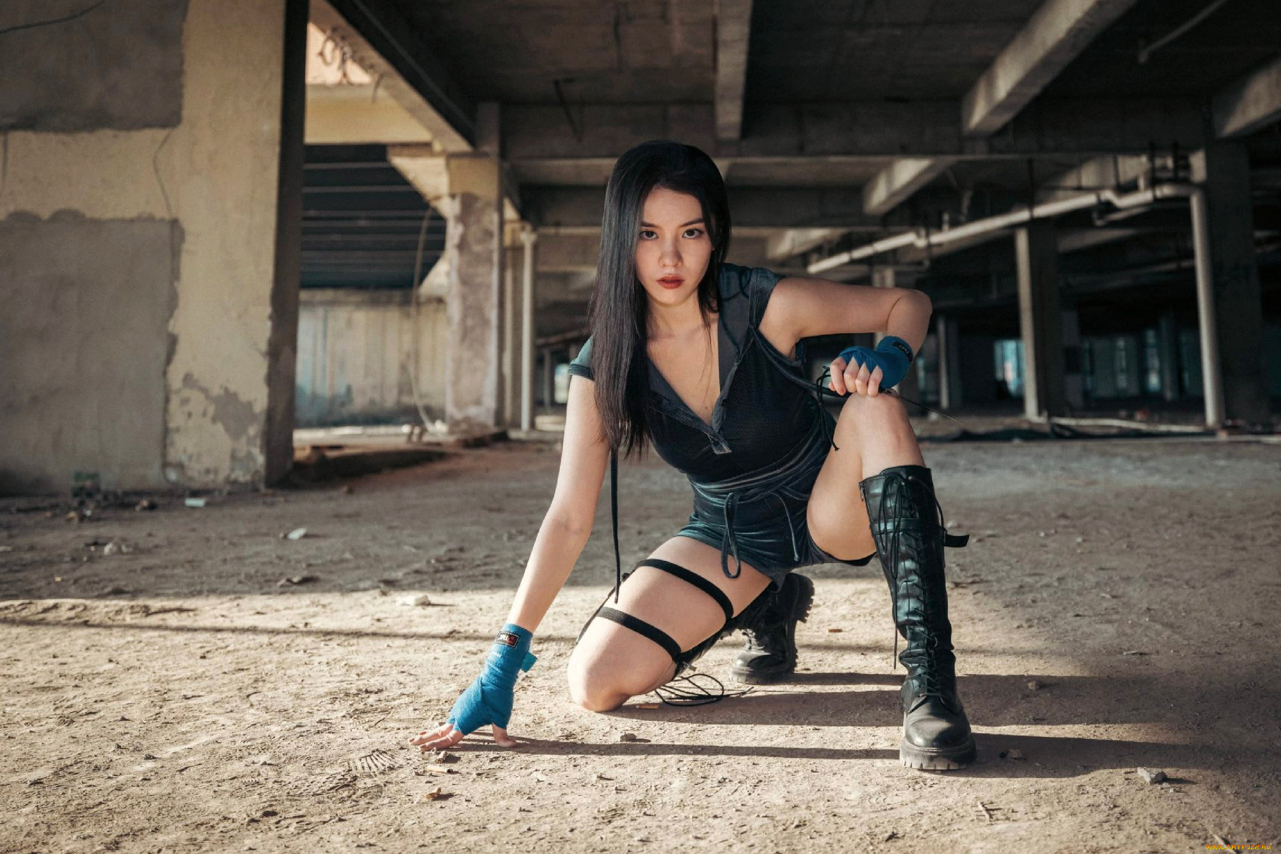 девушки, -, азиатки, азиатка, поза