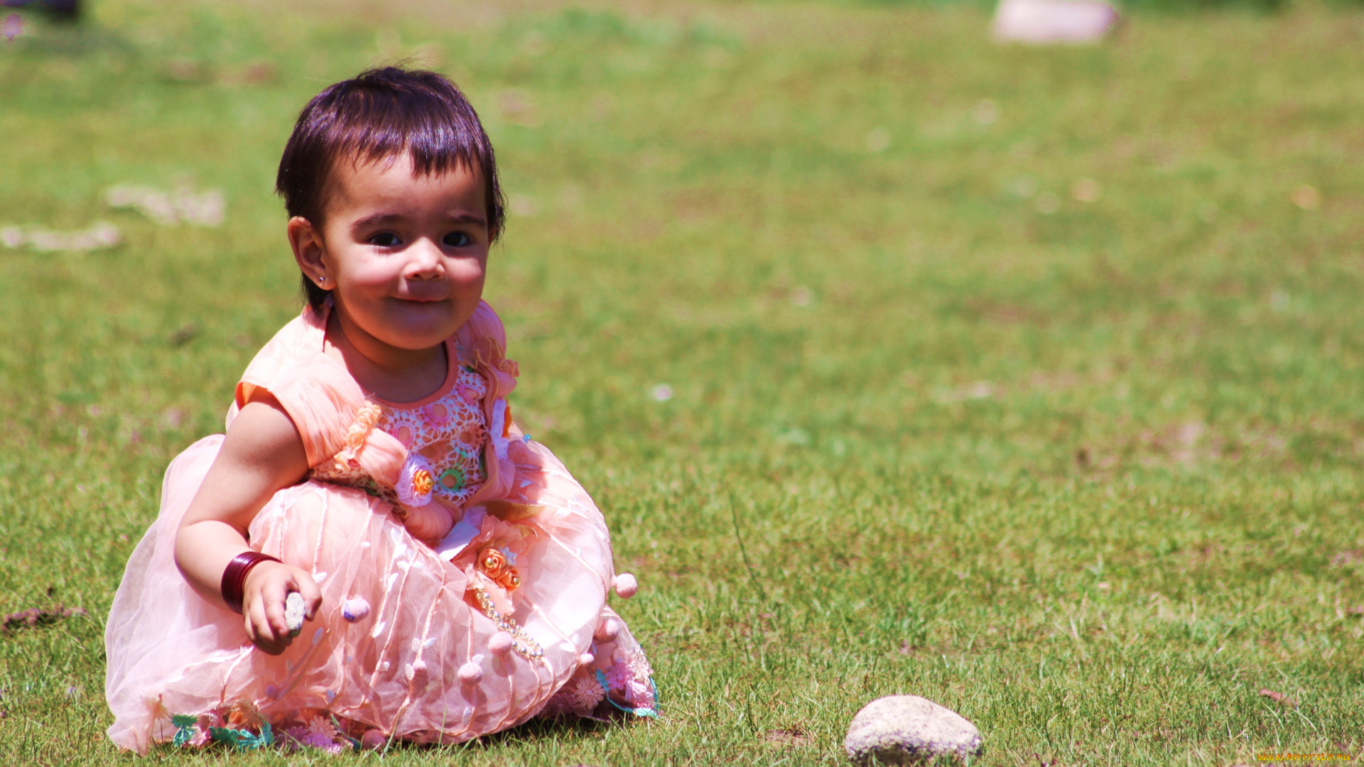 разное, дети, девочка, платье, лужайка