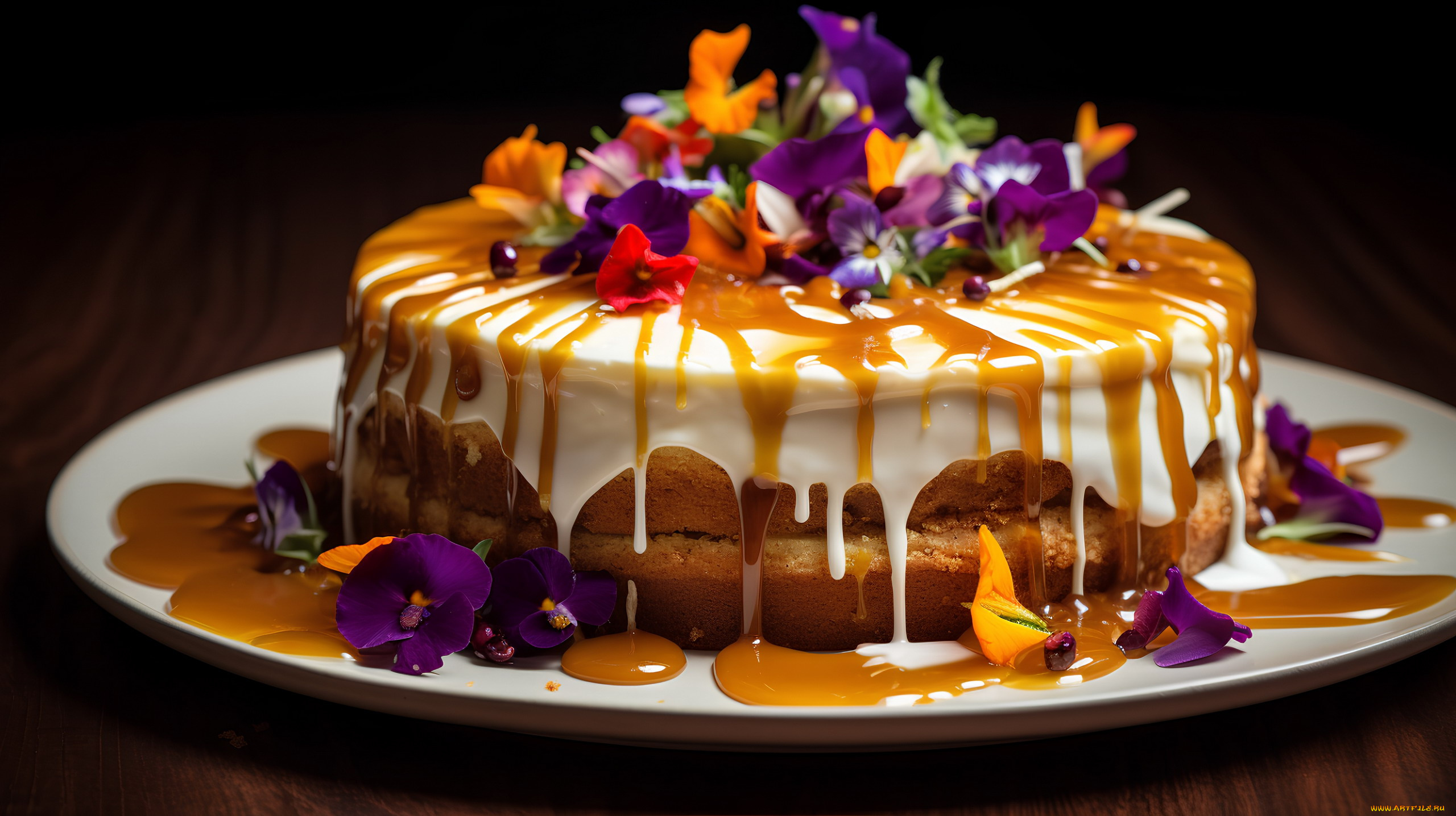еда, торты, глазурь, торт, карамель