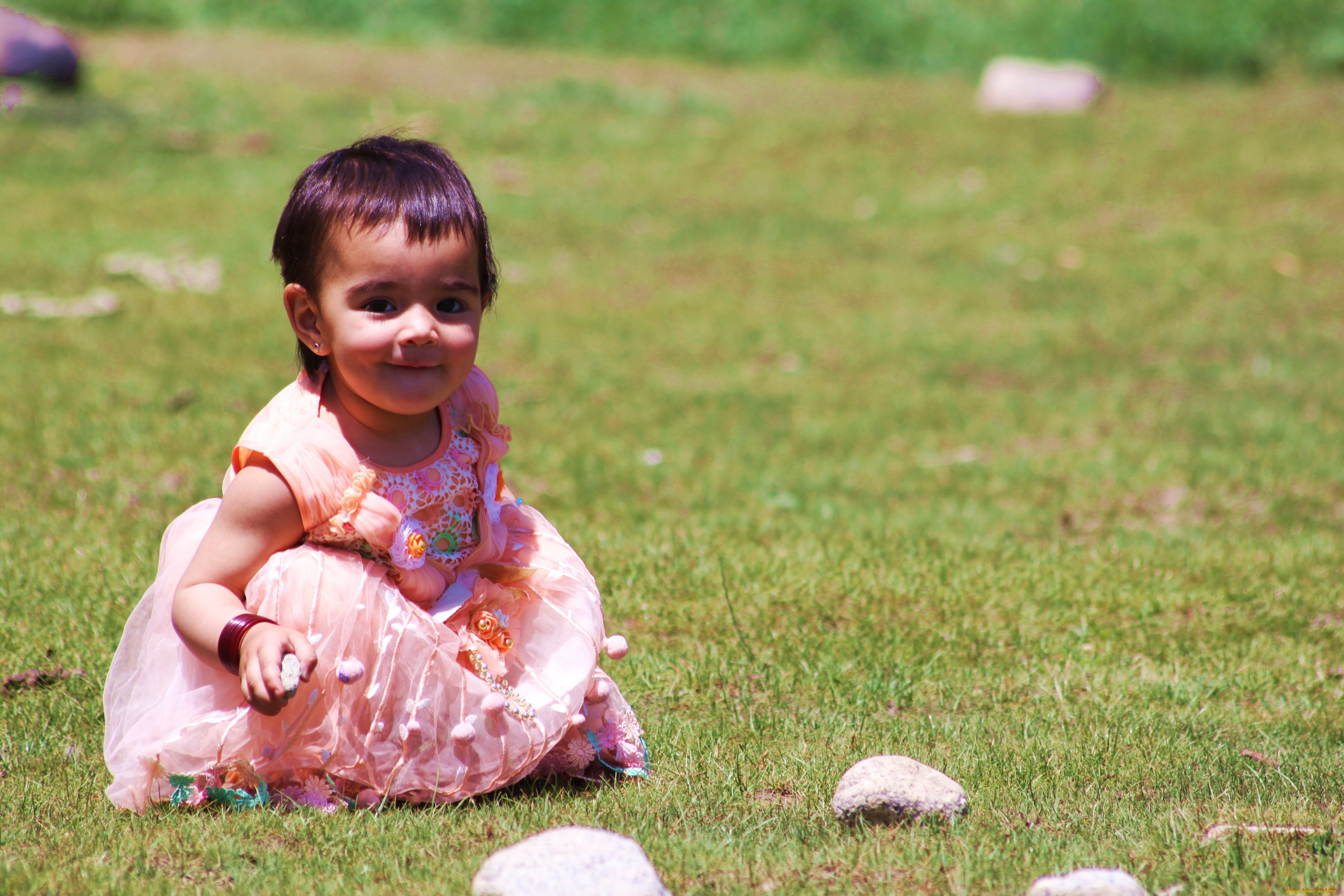 разное, дети, девочка, платье, лужайка