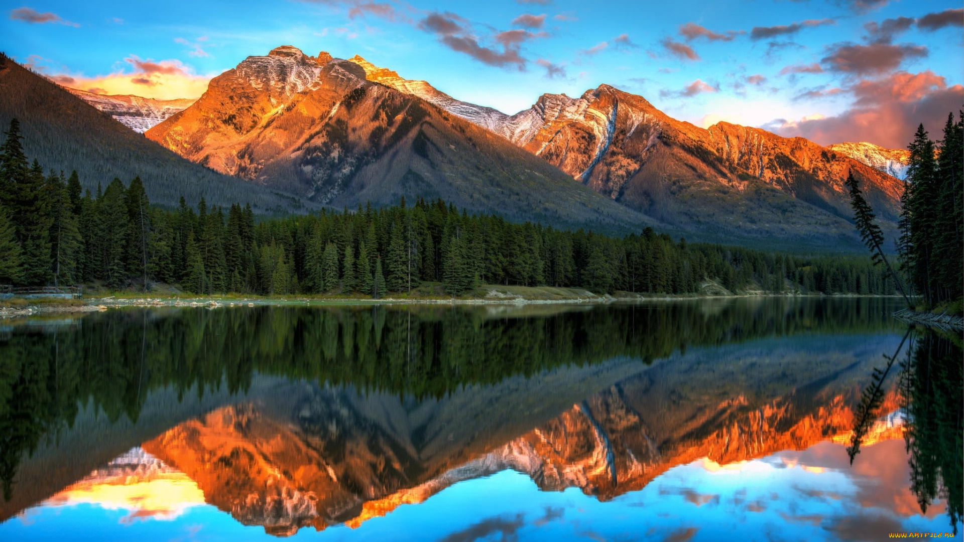 johnson, lake, banff, national, park, alberta, природа, реки, озера, johnson, lake, banff, national, park