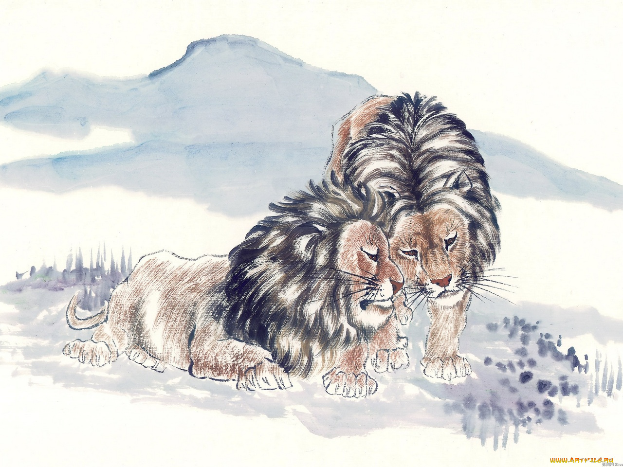 рисованные, животные