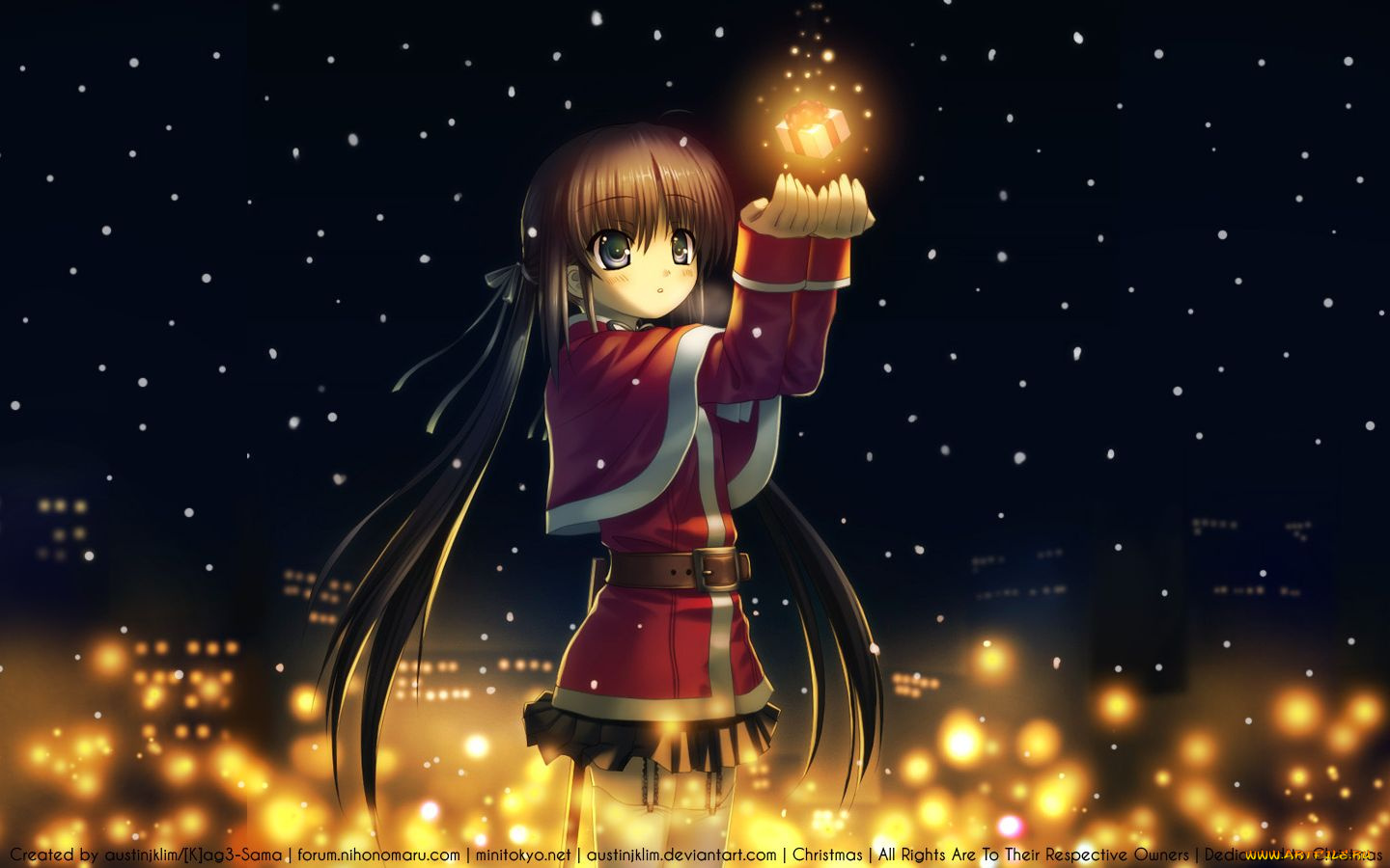 аниме, merry, chrismas, winter