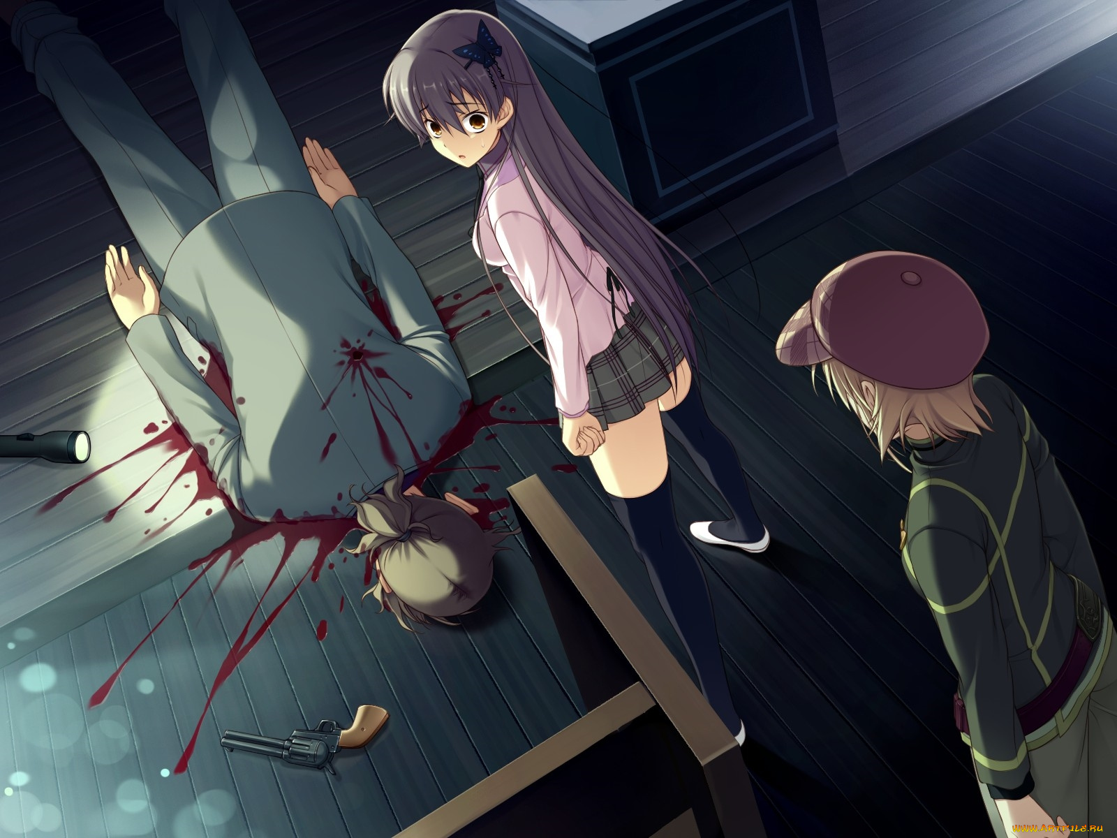 аниме, weapon, blood, technology