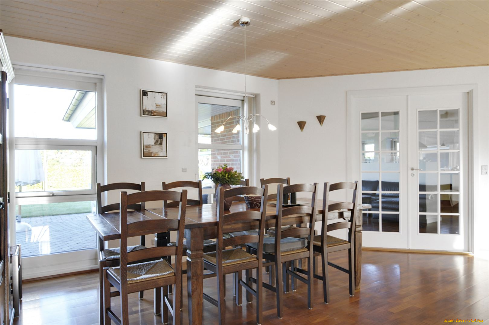 интерьер, столовая, стулья, стол