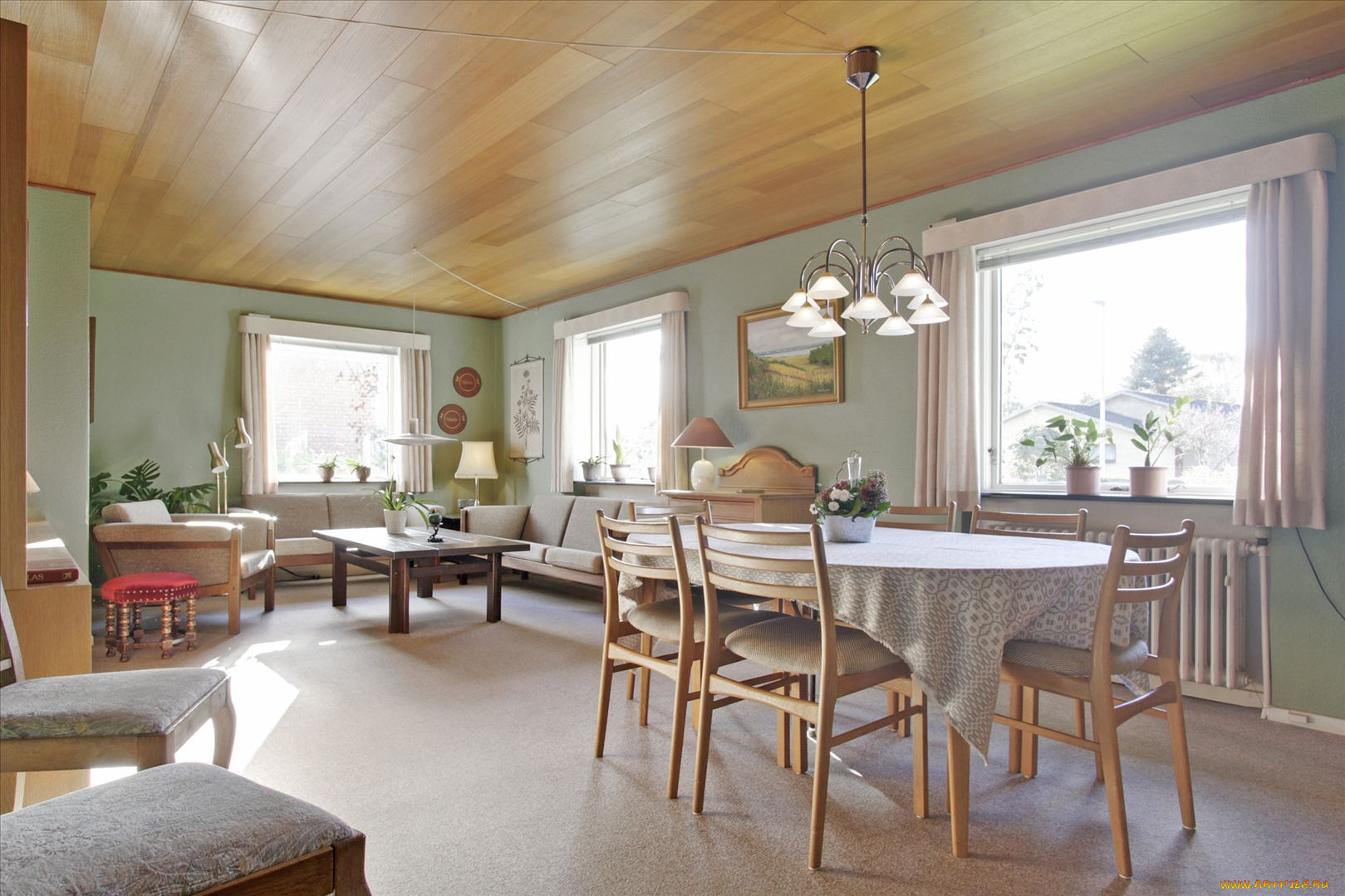 интерьер, столовая, стулья, стол