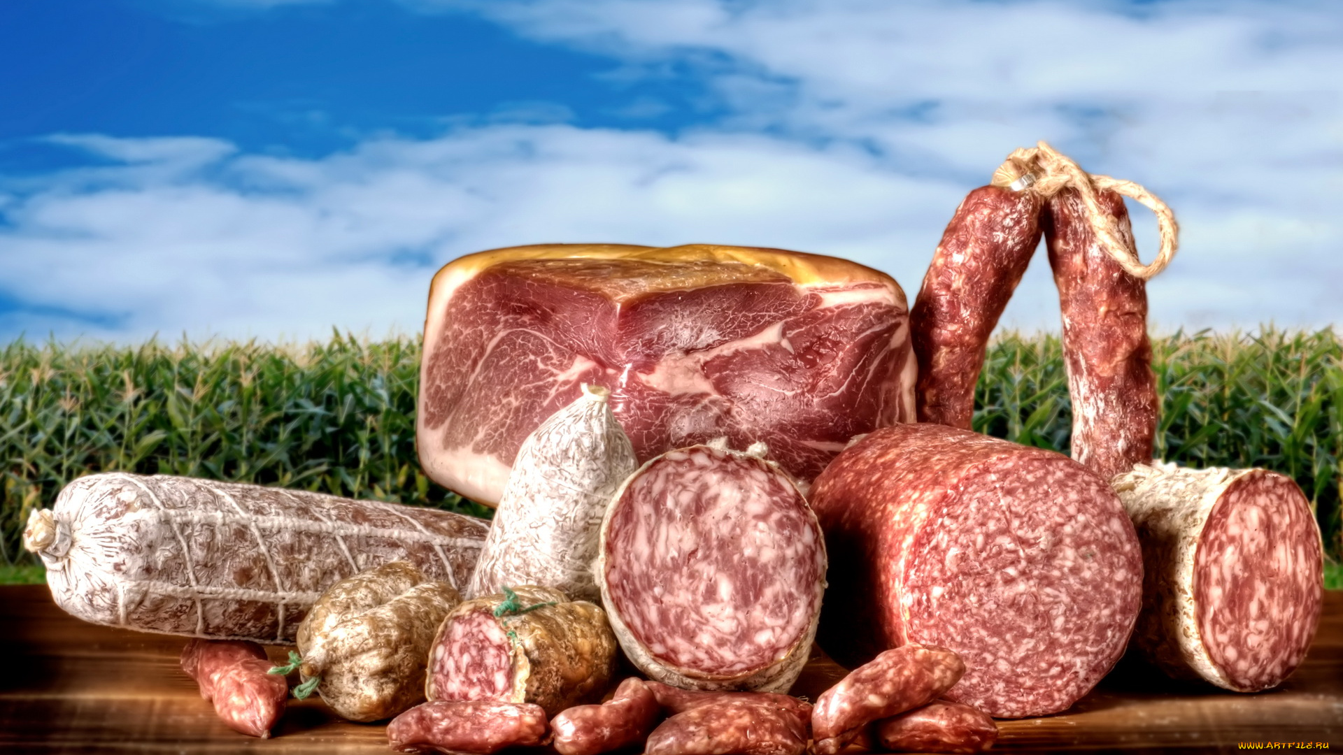 еда, колбасные, изделия, колбаса, ветчина