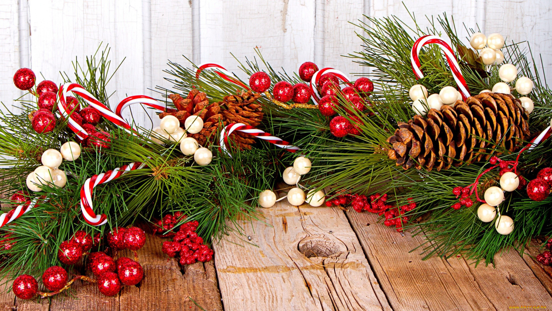 праздничные, украшения, леденцы, шишки