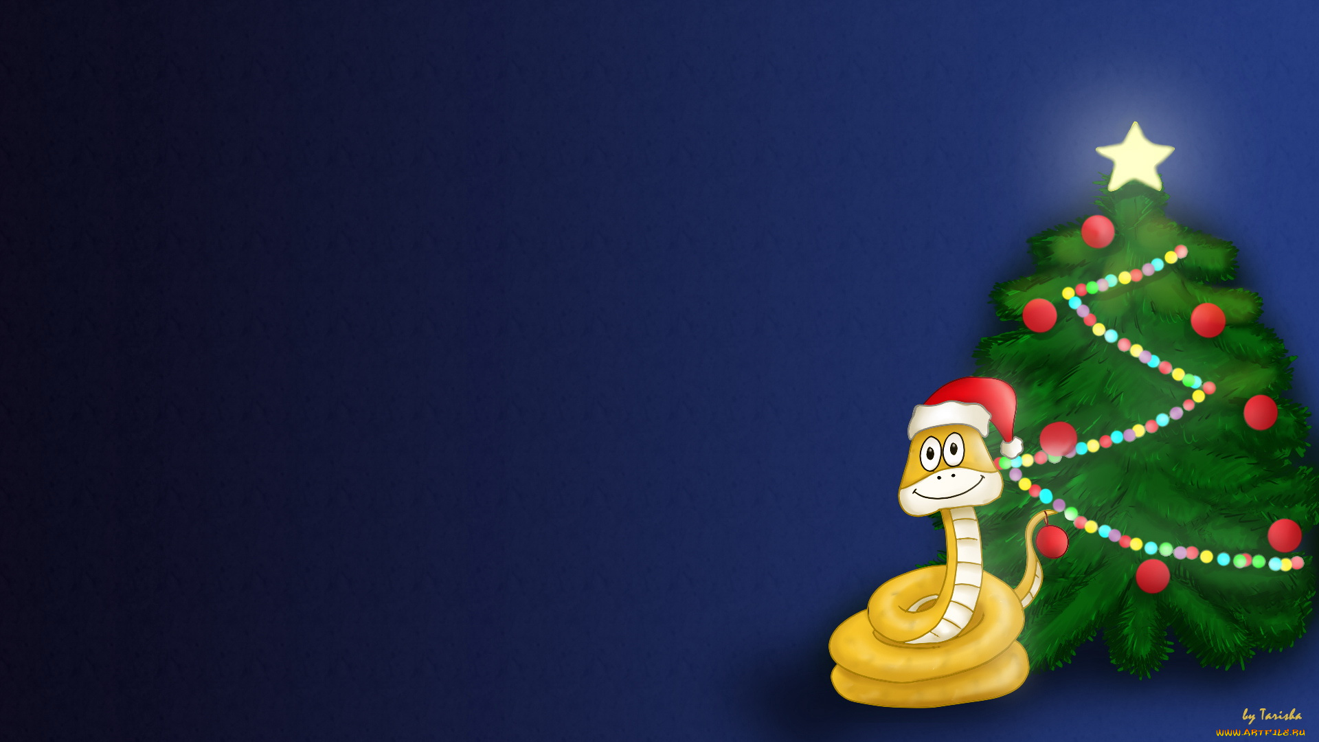 праздничные, векторная, графика, новый, год, змея, елка