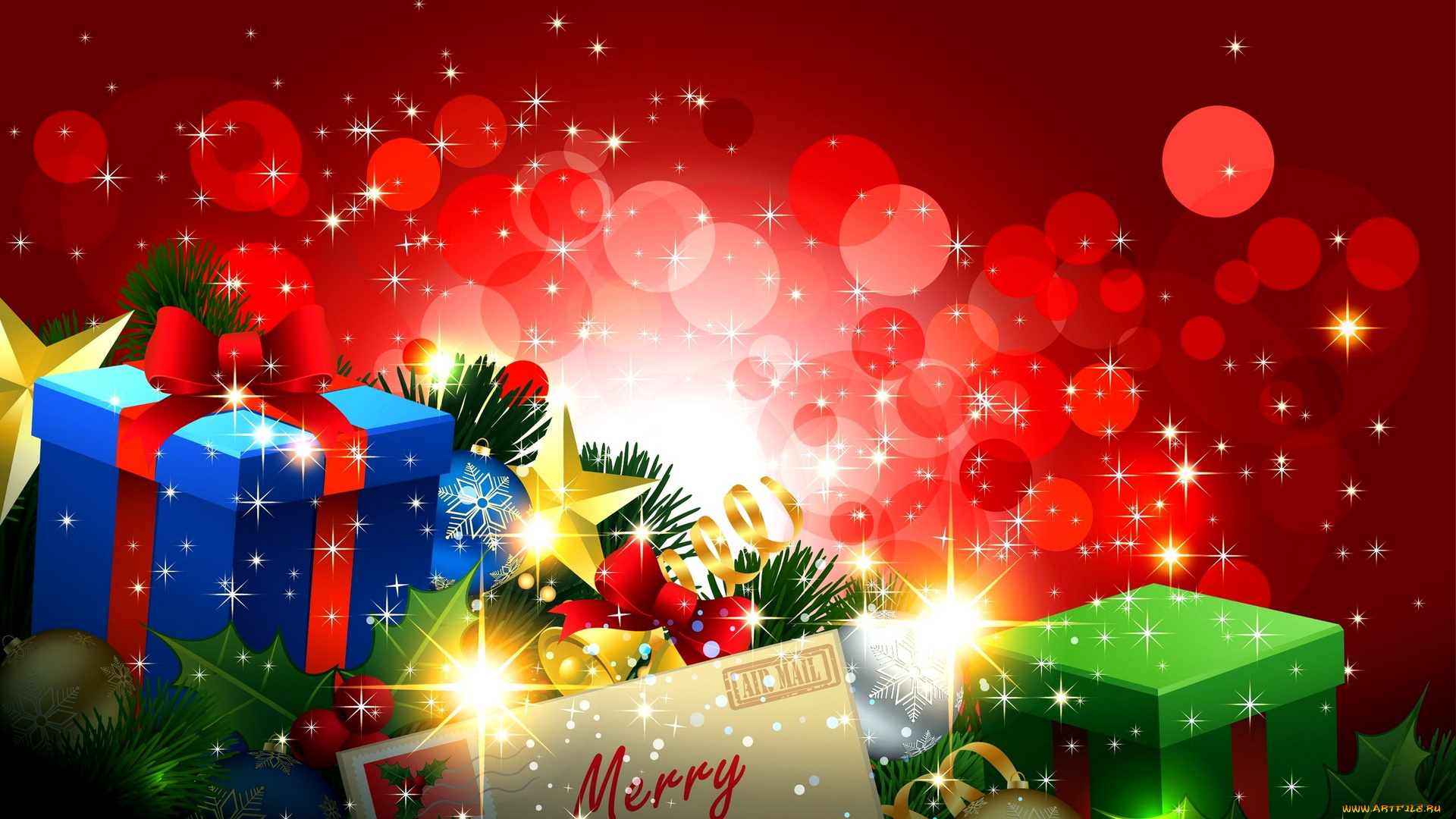 праздничные, векторная, графика, новый, год, подарки