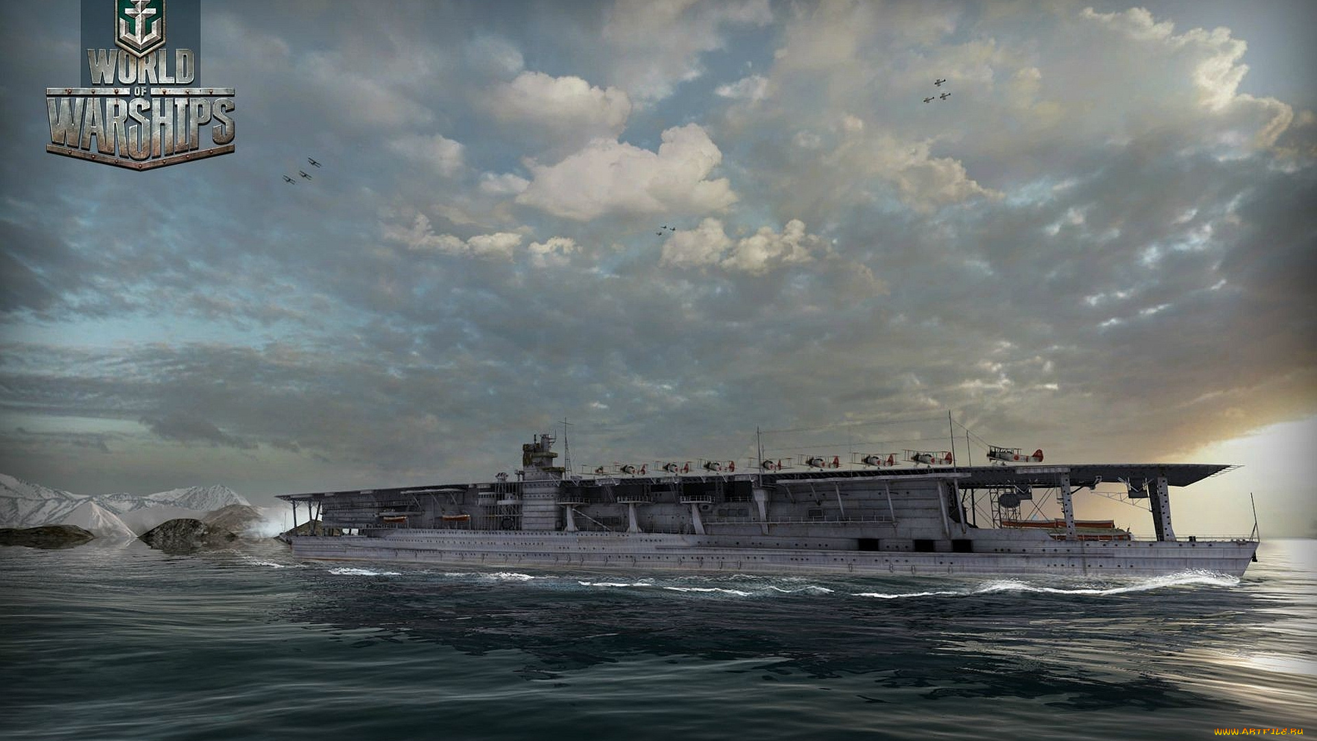 world, of, warships, видео, игры, авианосец, палуба, самолеты