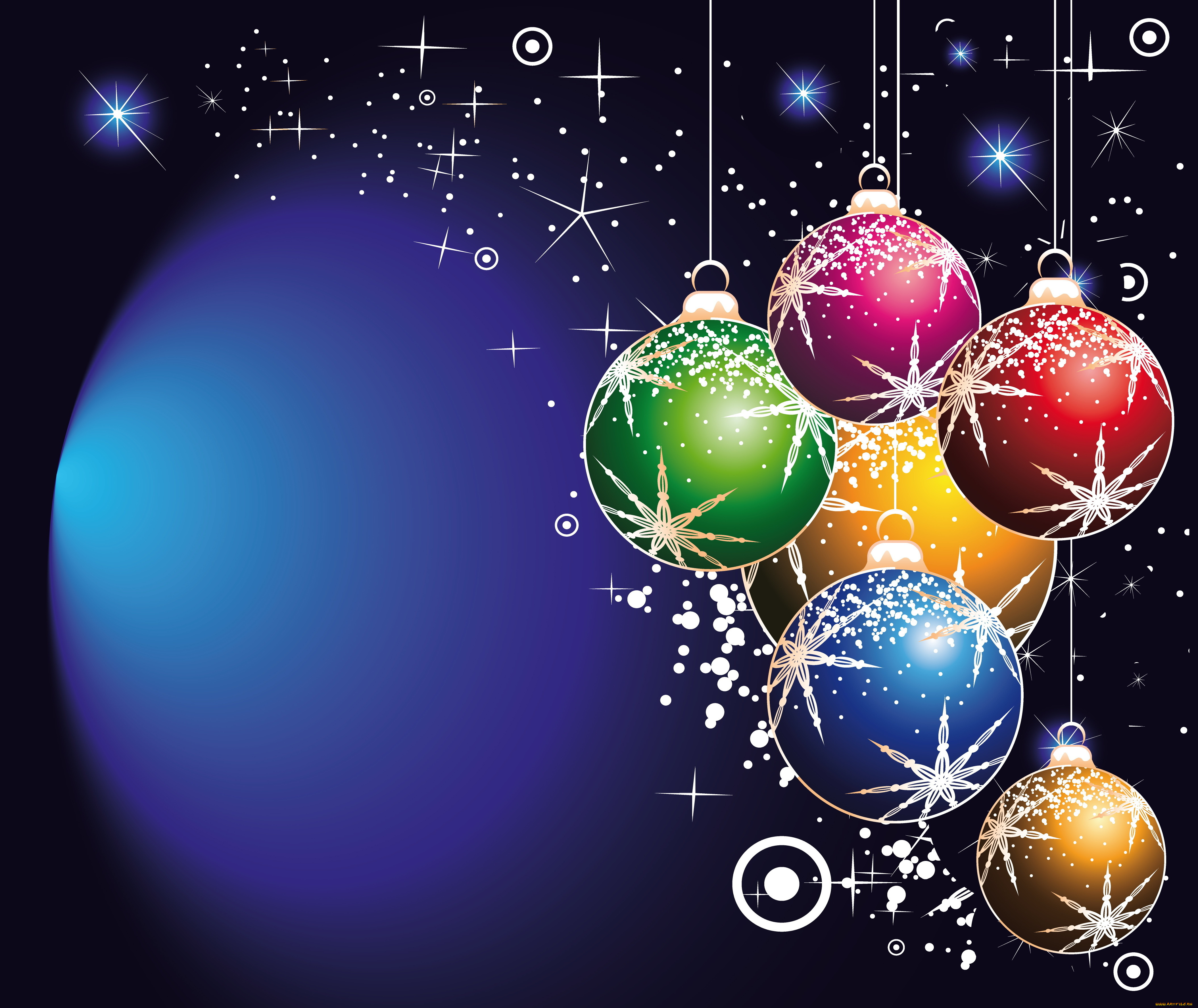 праздничные, векторная, графика, новый, год, шарики