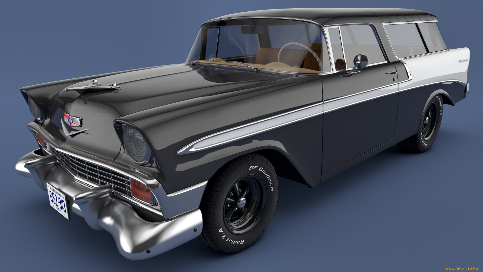 автомобили, 3д, 1956, chevrolet, nomad