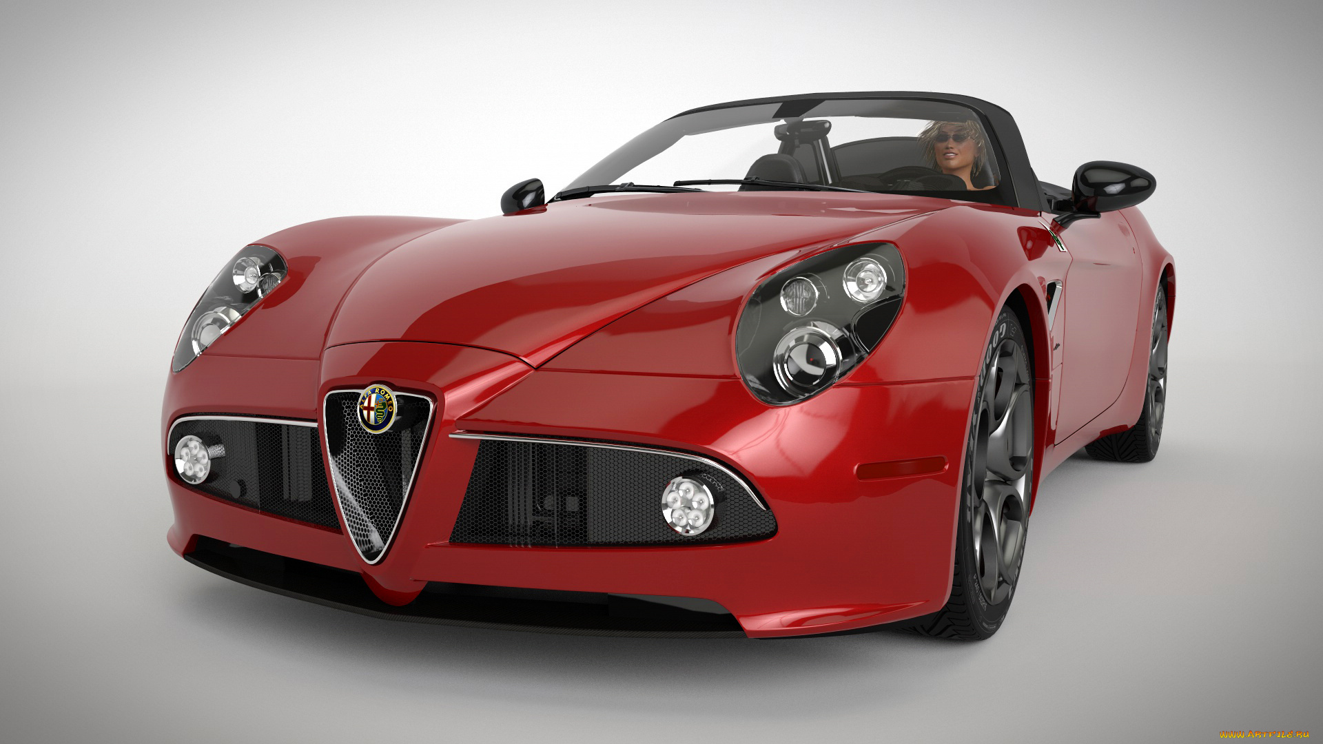 автомобили, 3д, автомобиль, девушка