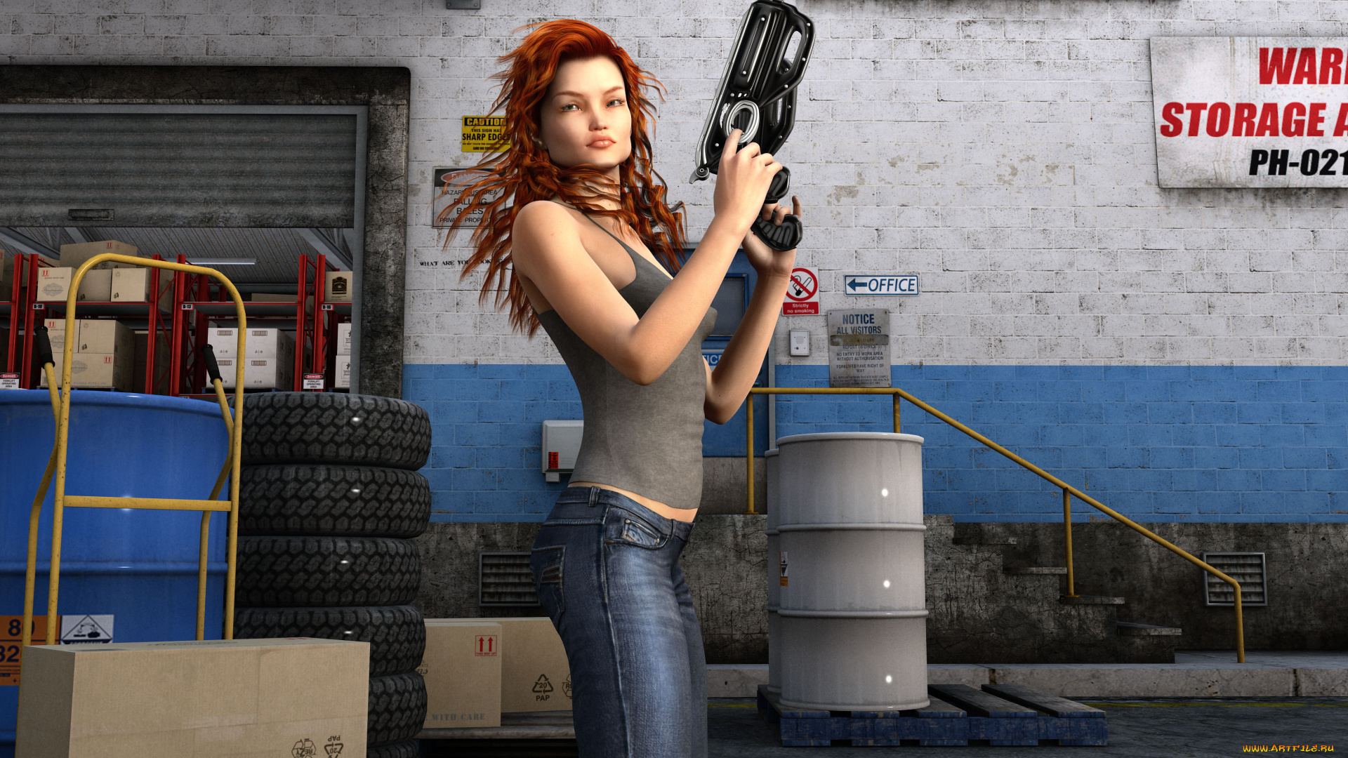 3д, графика, фантазия, , fantasy, оружие, фон, взгляд, девушка