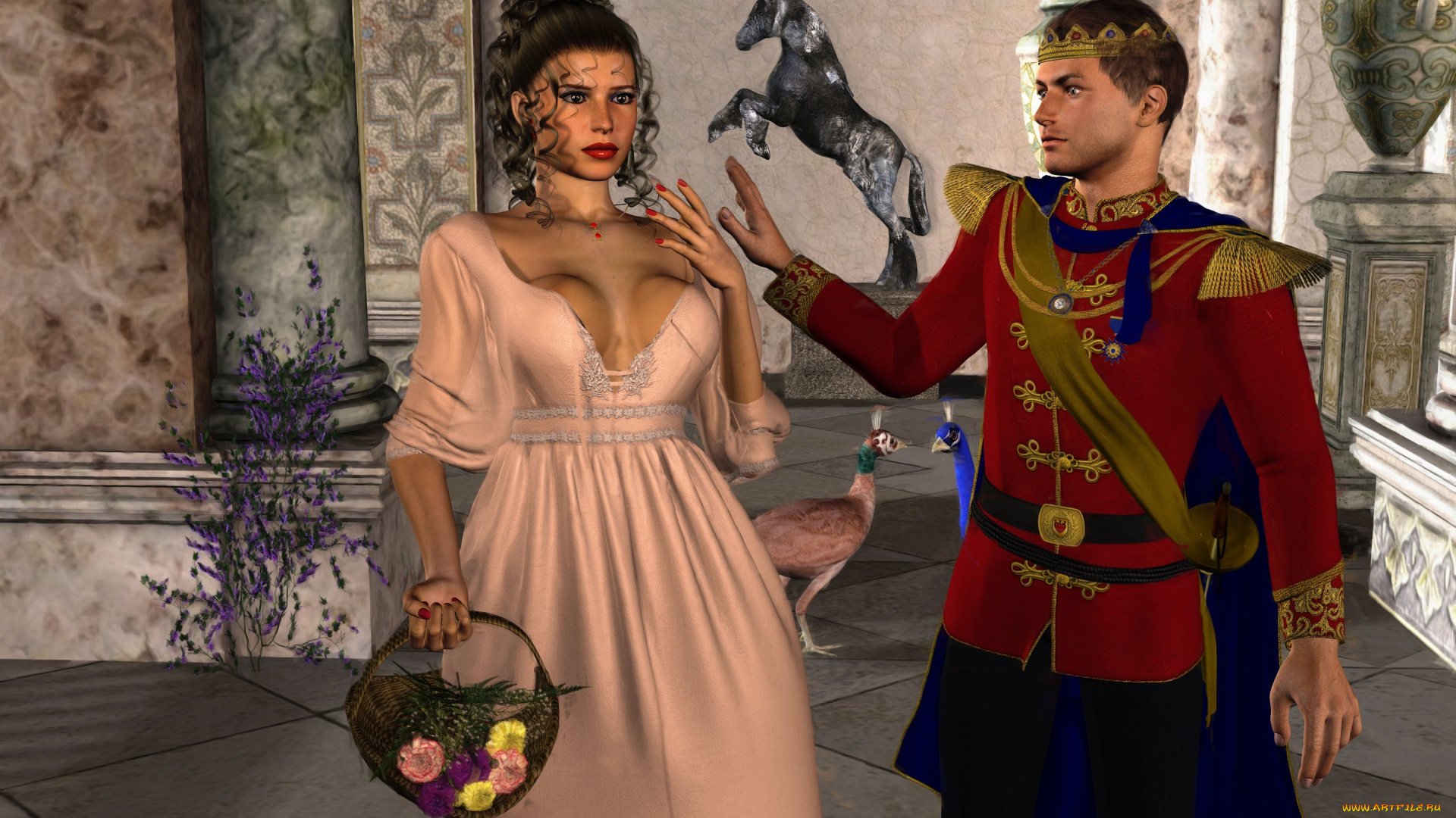 3д, графика, люди, , people, взгляд, девушка, мужчина