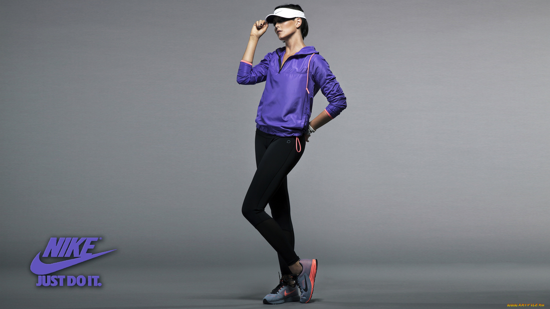 бренды, nike, логотип, фон, взгляд, девушка