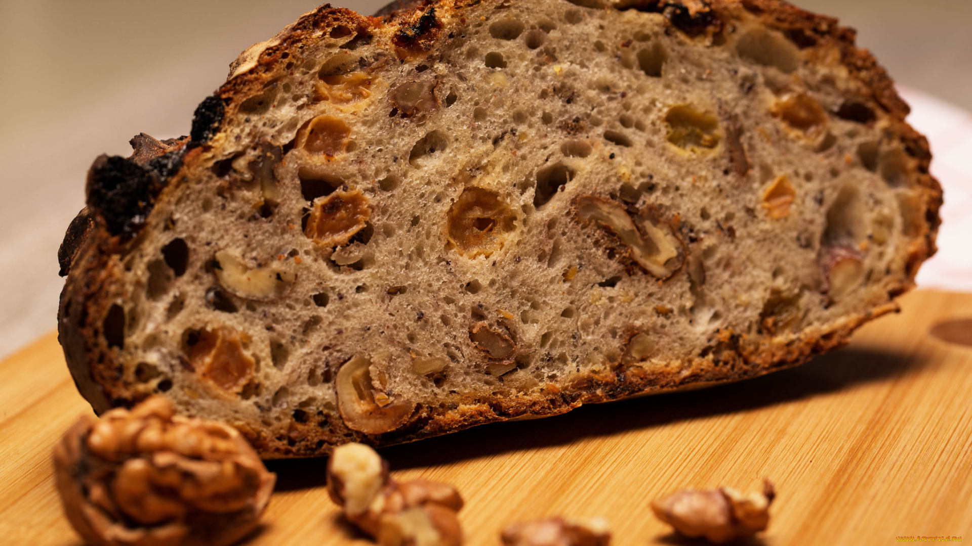 еда, хлеб, , выпечка, орехи, буханка