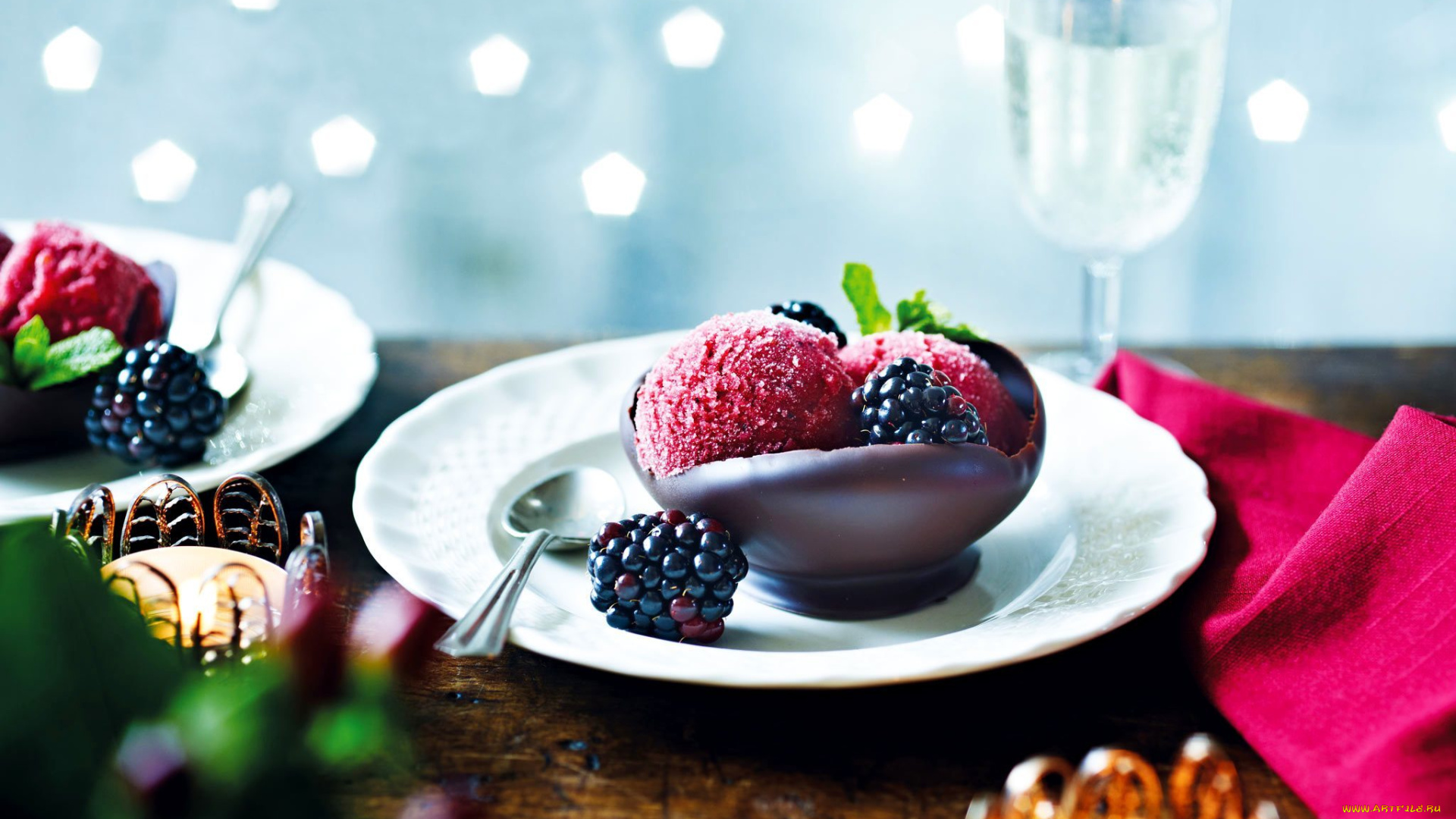 еда, мороженое, , десерты, ежевики, десерт, свечи, ice, cream, blackberry, dessert, candles