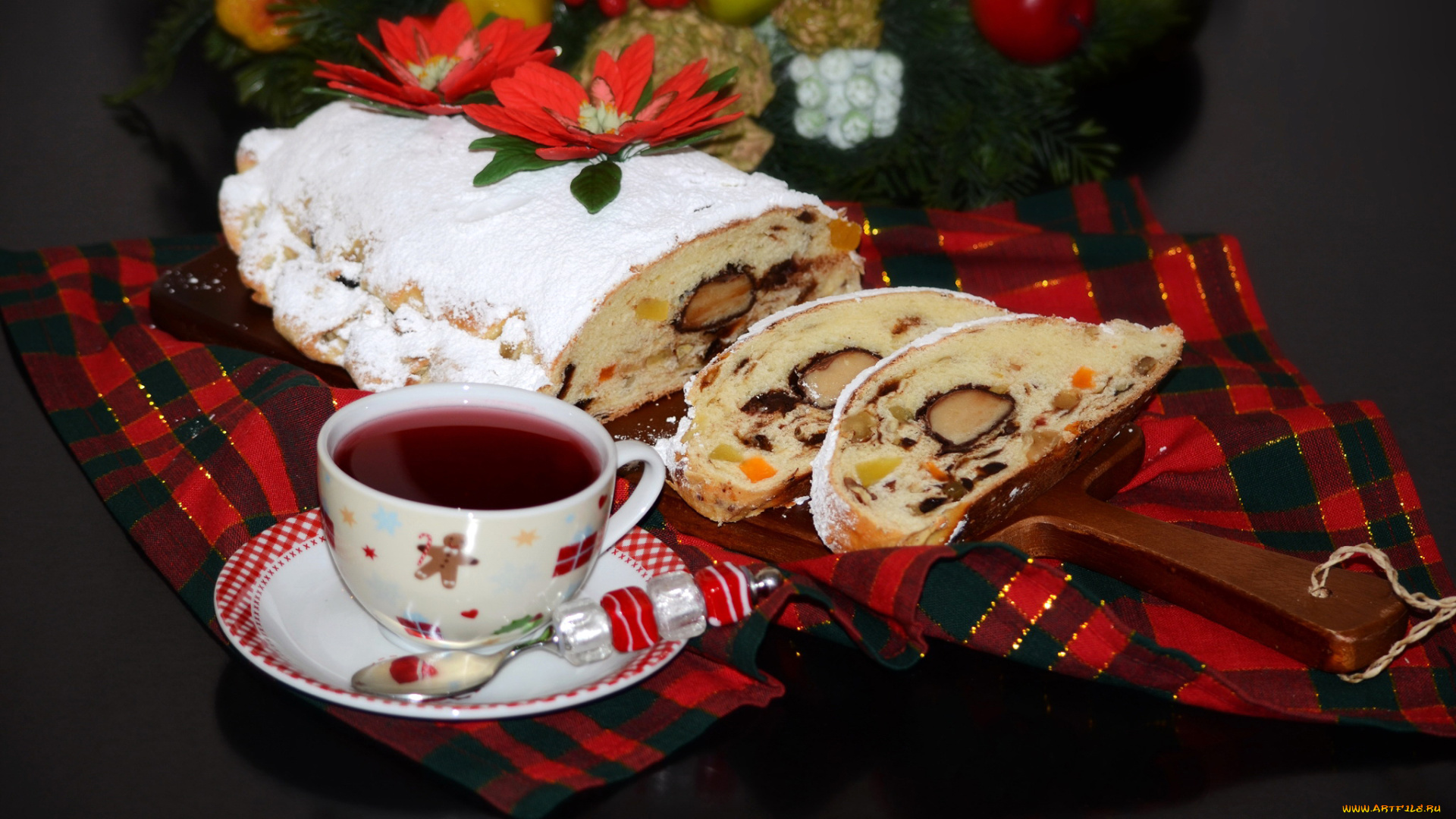 еда, разное, ложка, чашка, пирог, выпечка, чай