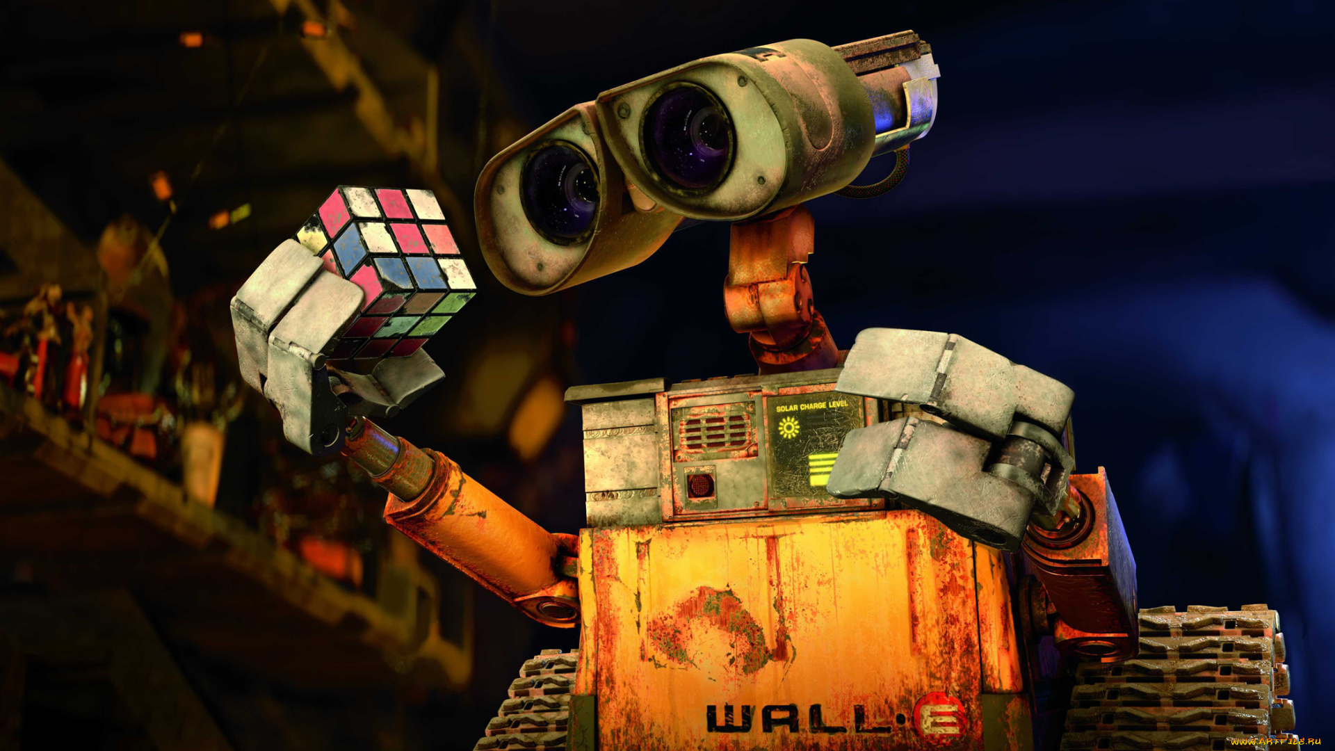 мультфильмы, wall-e, мусор, кубик, уборщик, робот