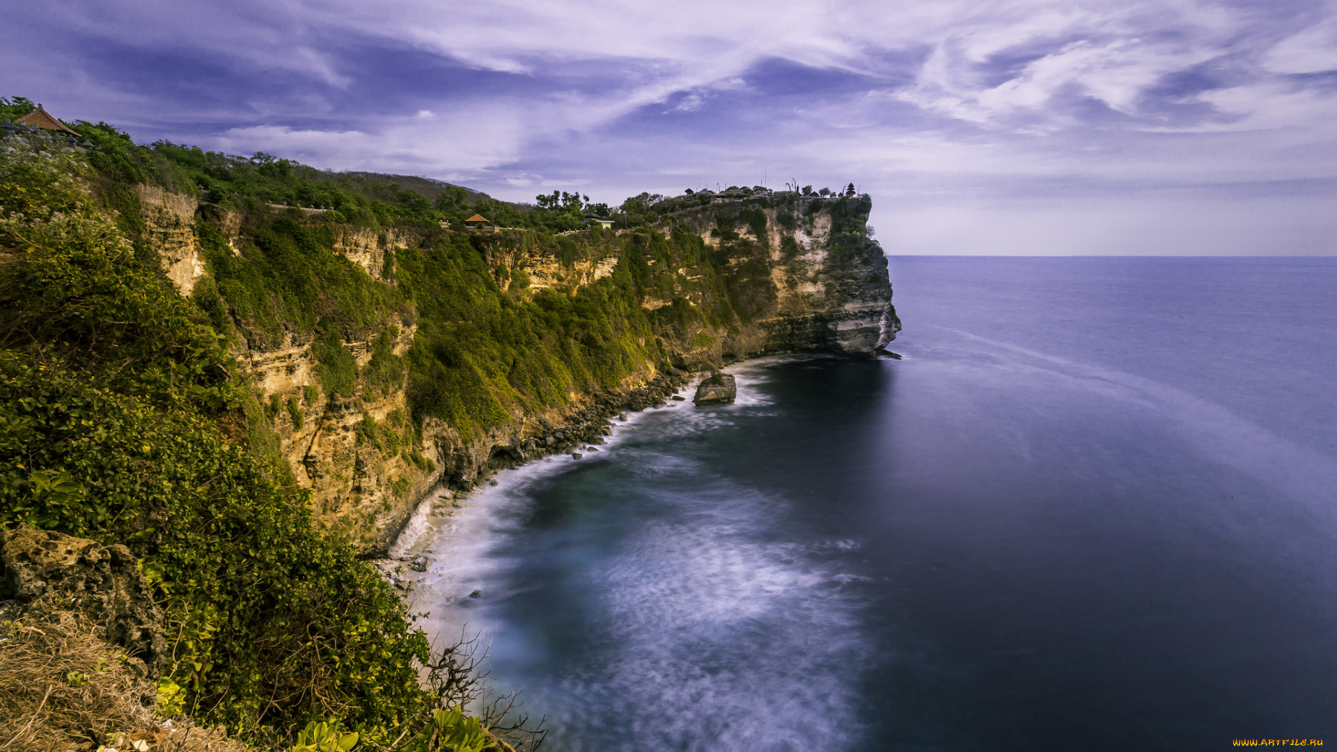 природа, побережье, горизонт, обрыв, берег, океан