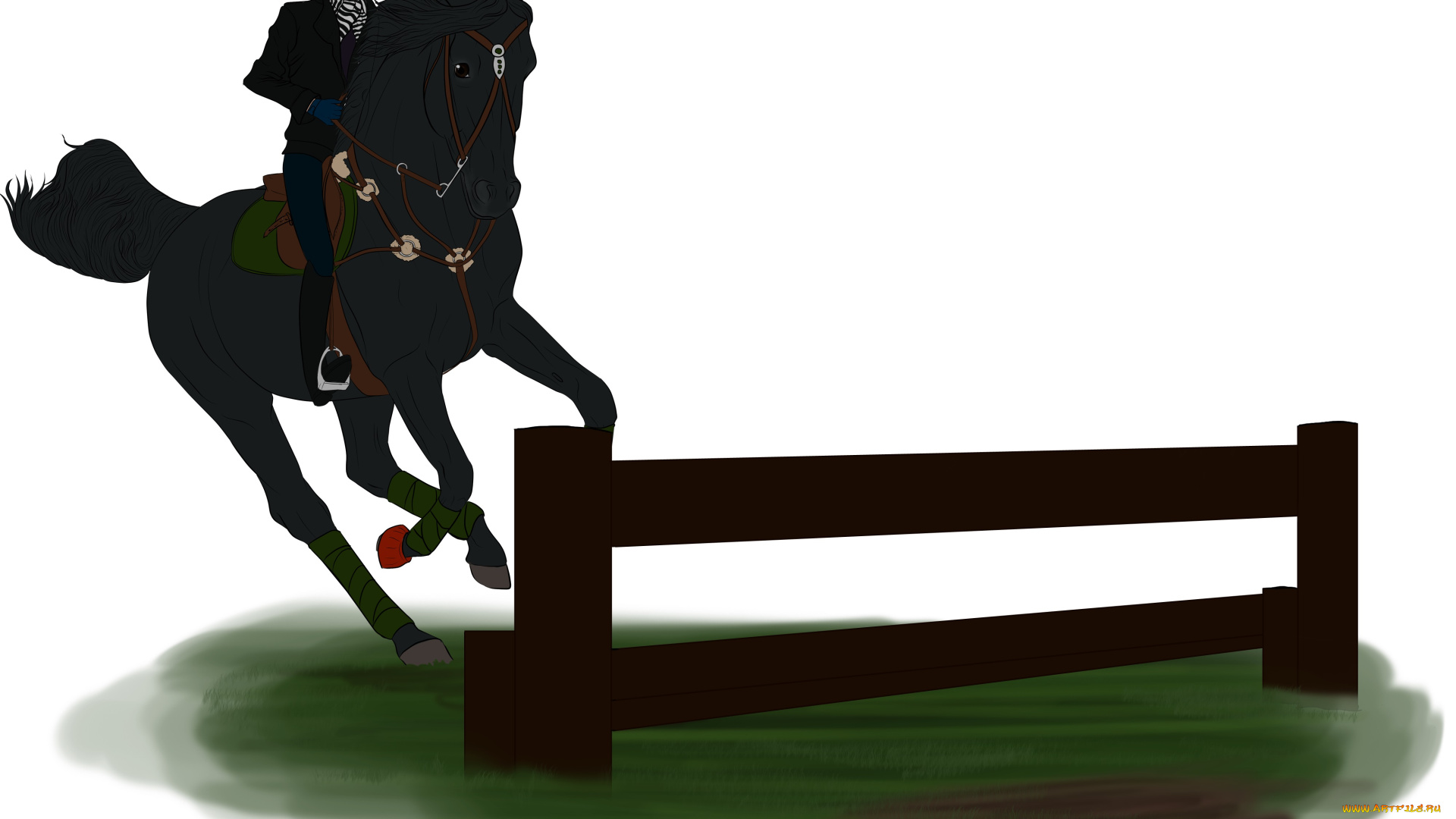 рисованное, животные, , лошади, соревнования, всадник, лошадь