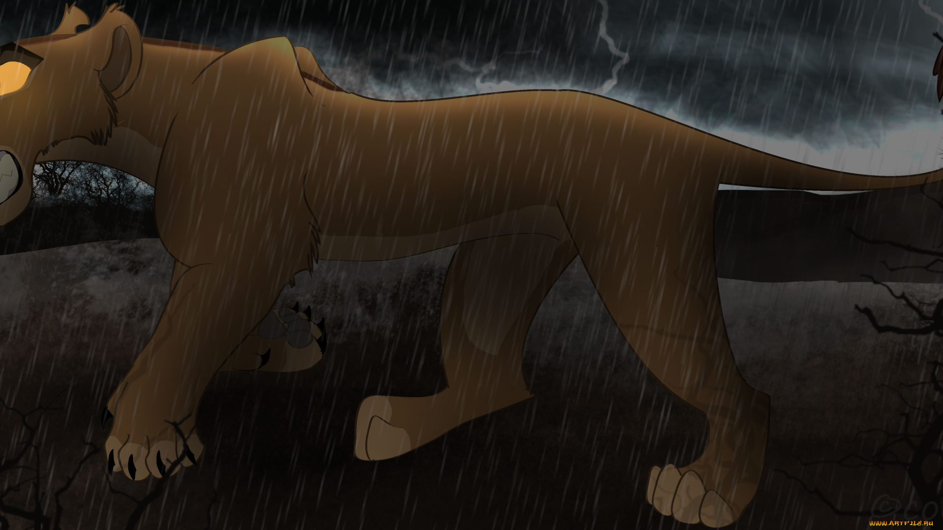 рисованное, животные, взгляд