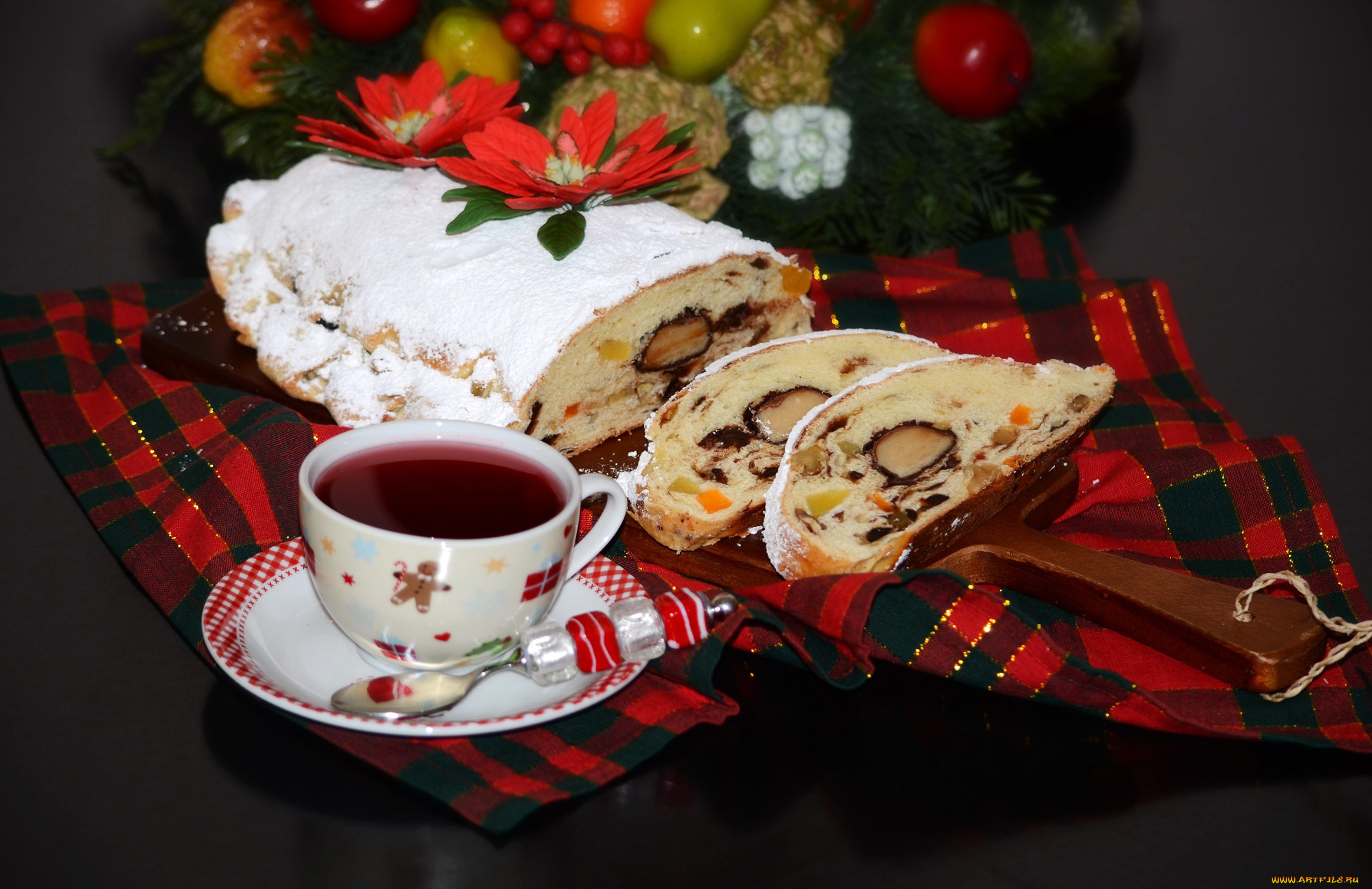 еда, разное, ложка, чашка, пирог, выпечка, чай