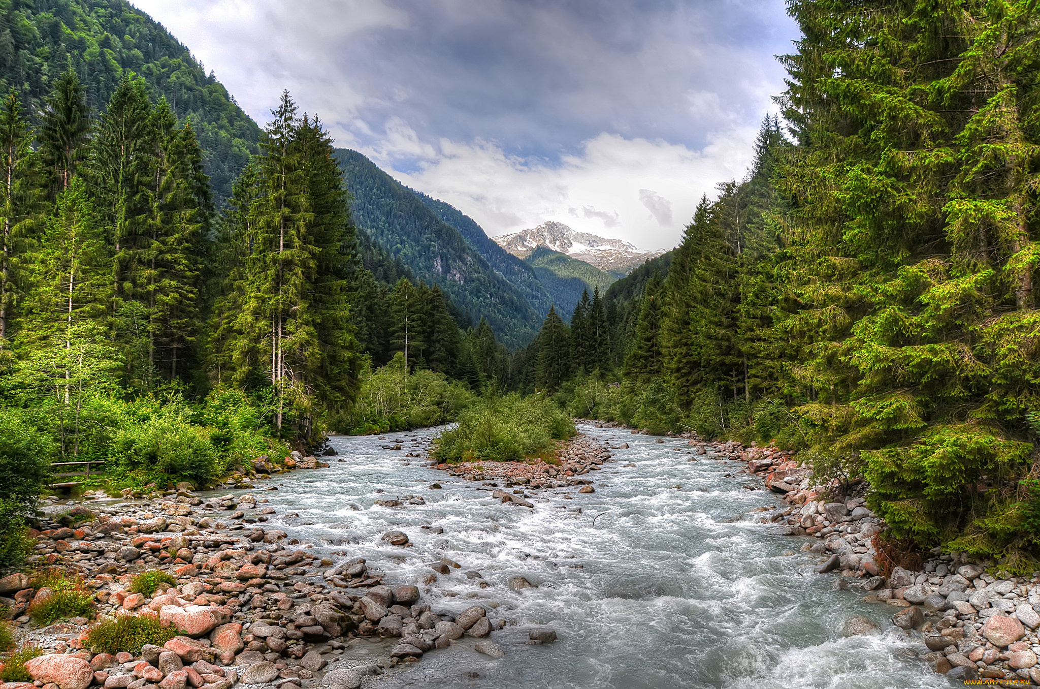 природа, реки, озера, река, лес, горы