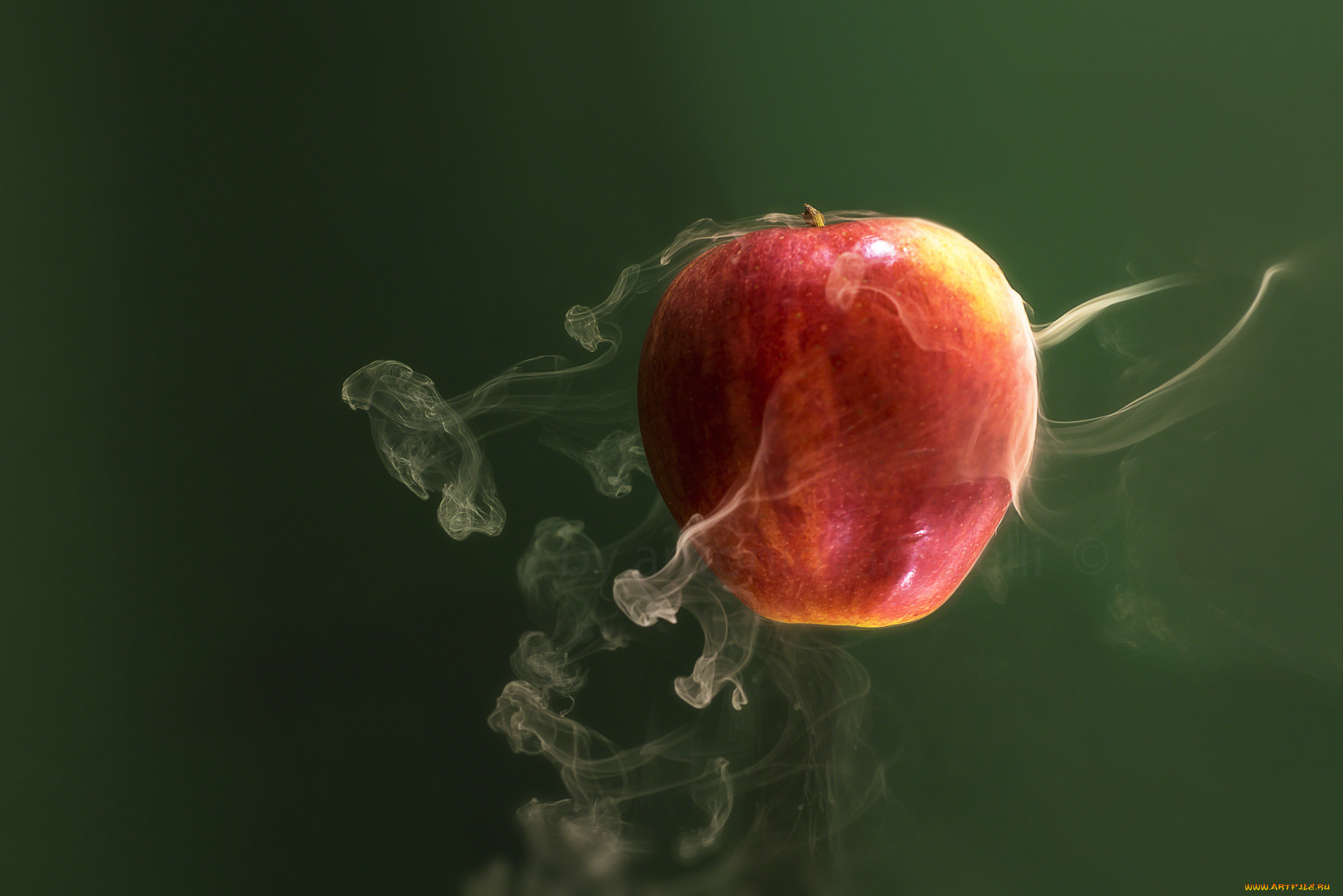разное, компьютерный, дизайн, дым, фрукт, яблоко