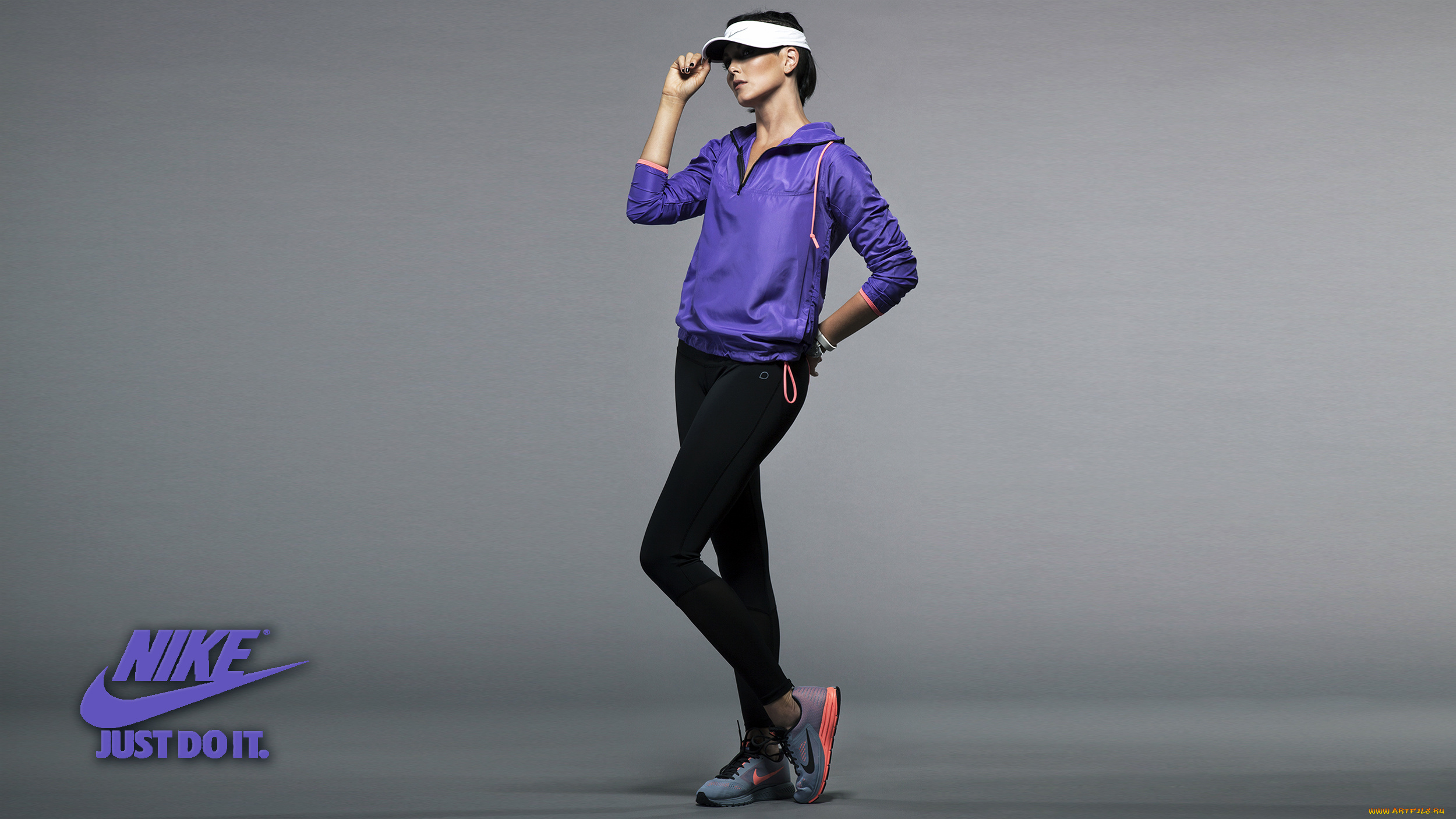 бренды, nike, логотип, фон, взгляд, девушка