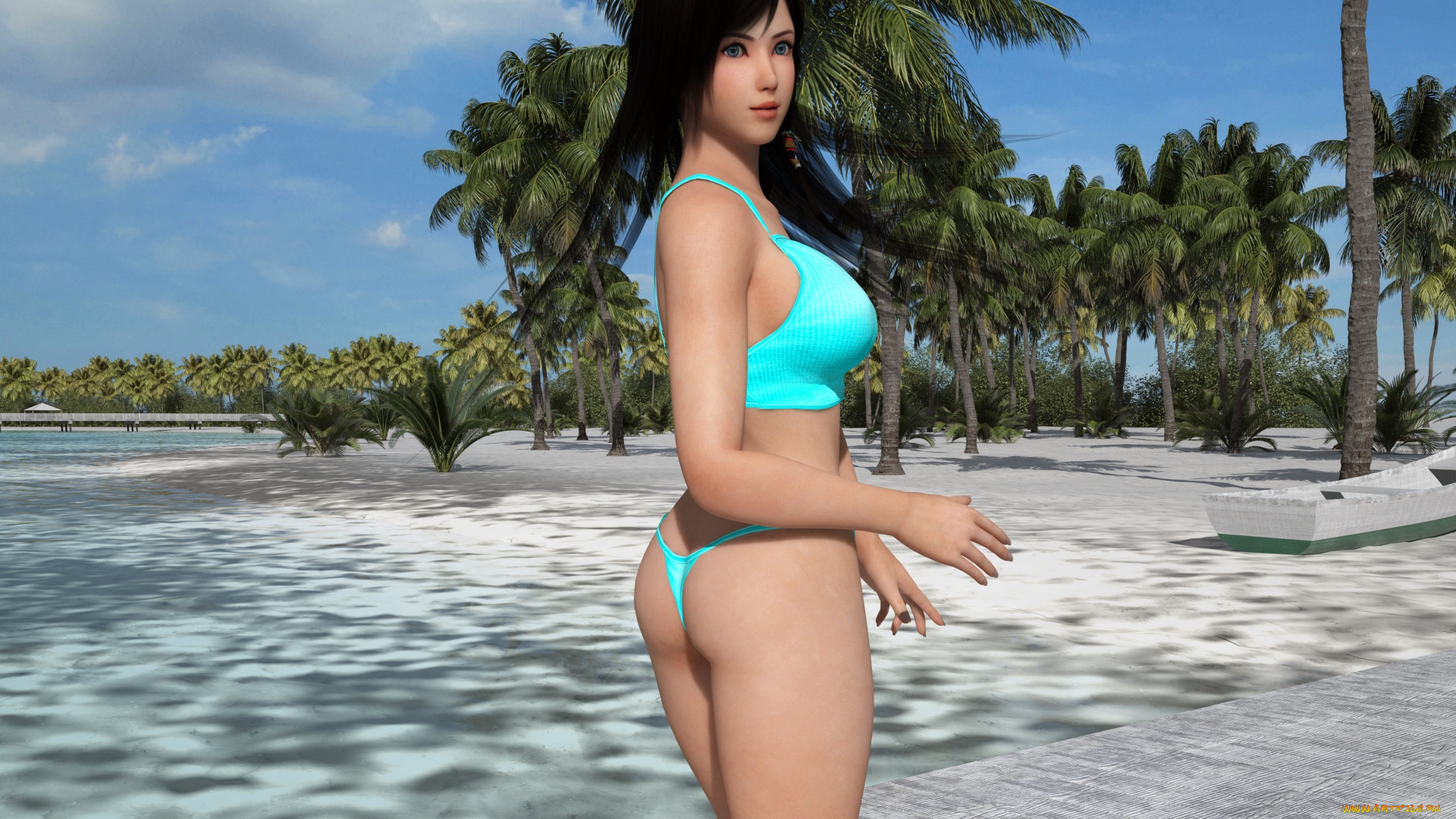 3д, графика, аниме, , anime, девушка, взгляд, фон