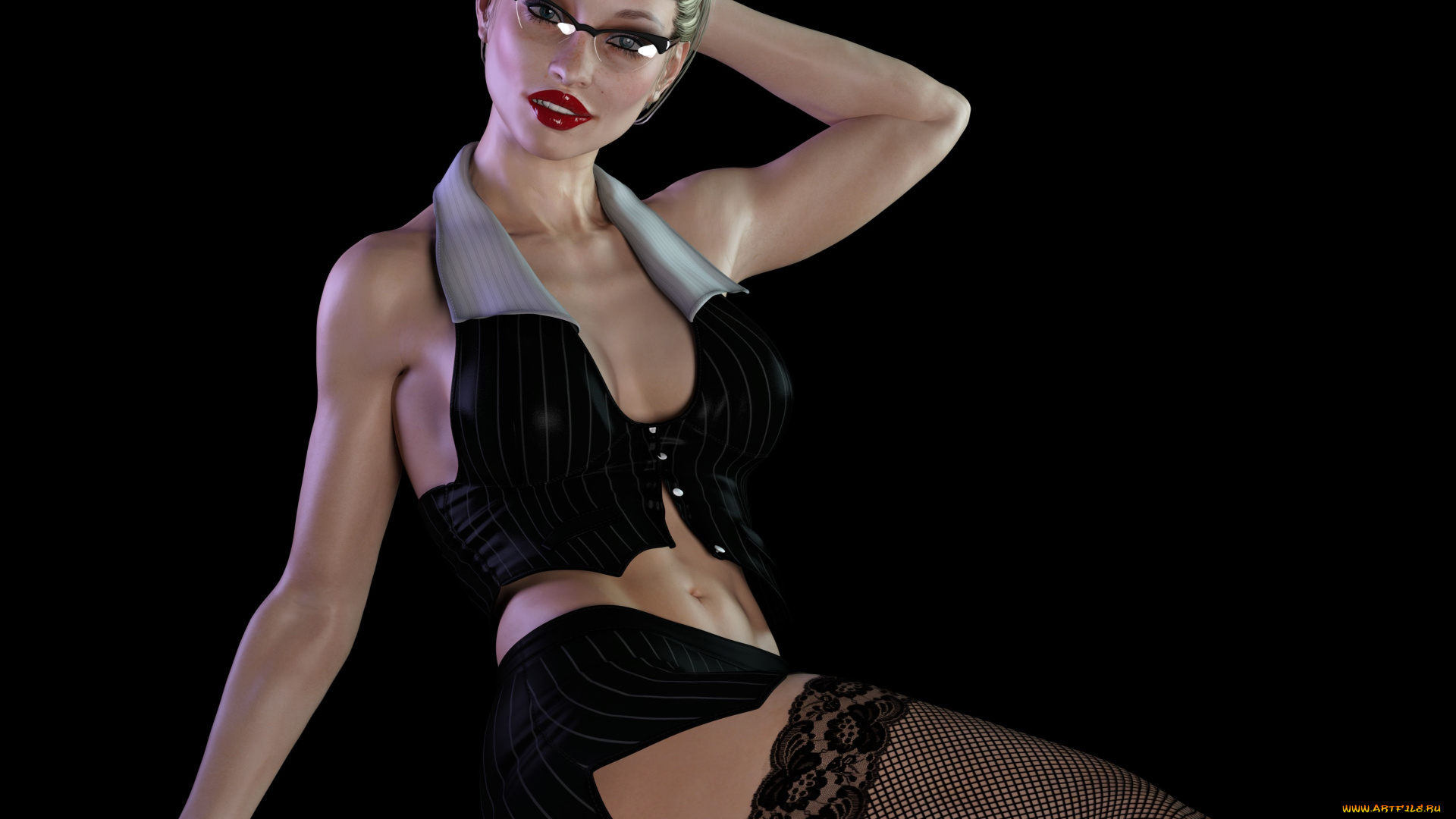 3д, графика, люди, , people, девушка, фон, очки, взгляд