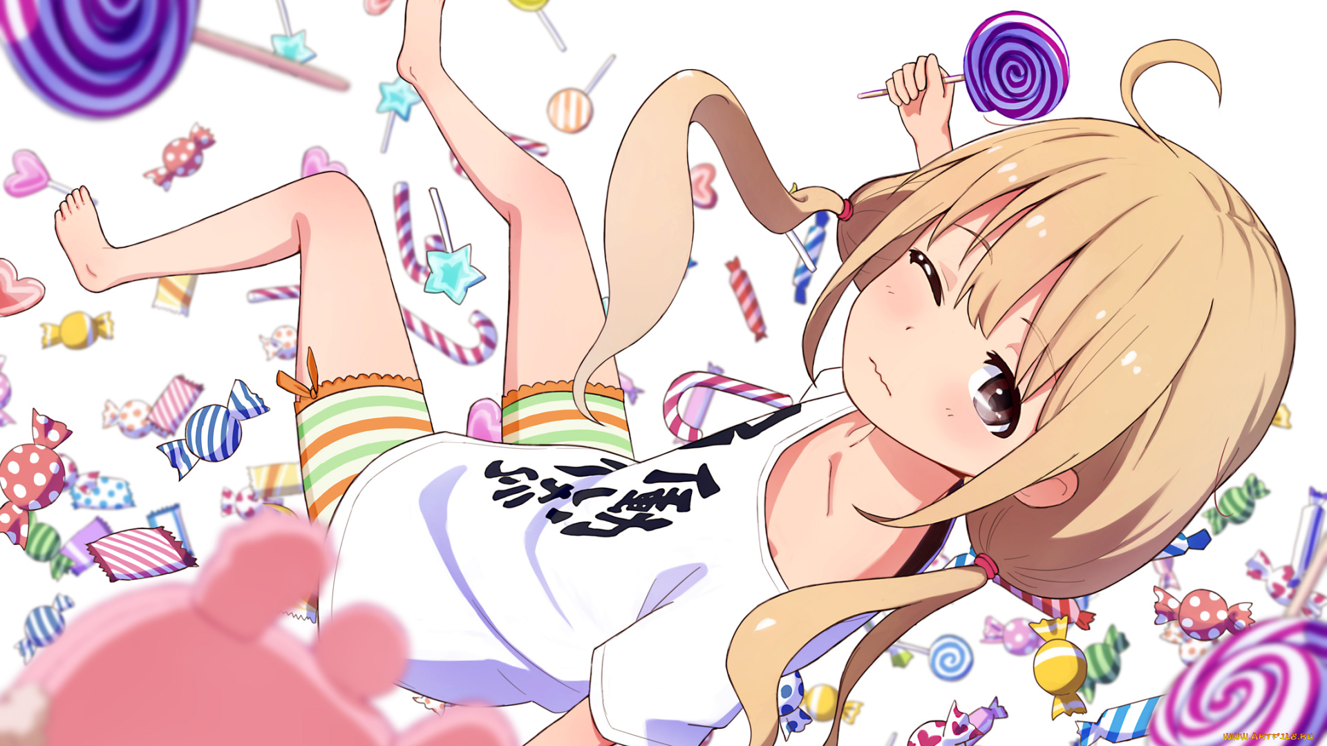 аниме, idolm@ster, арт, yahiro, futaba, anzu, idolmaster, cinderella, girls, девочка, конфеты