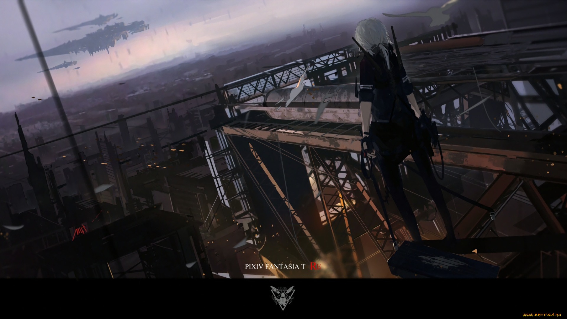 аниме, pixiv, fantasia, mivit, pixiv, fantasia, руины, арт