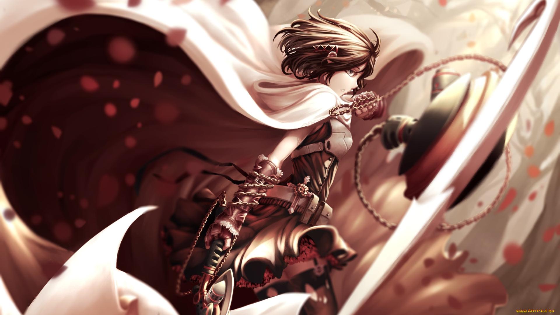 аниме, rwby, девушка, арт, dishwasher1910, summer, rose, оружие