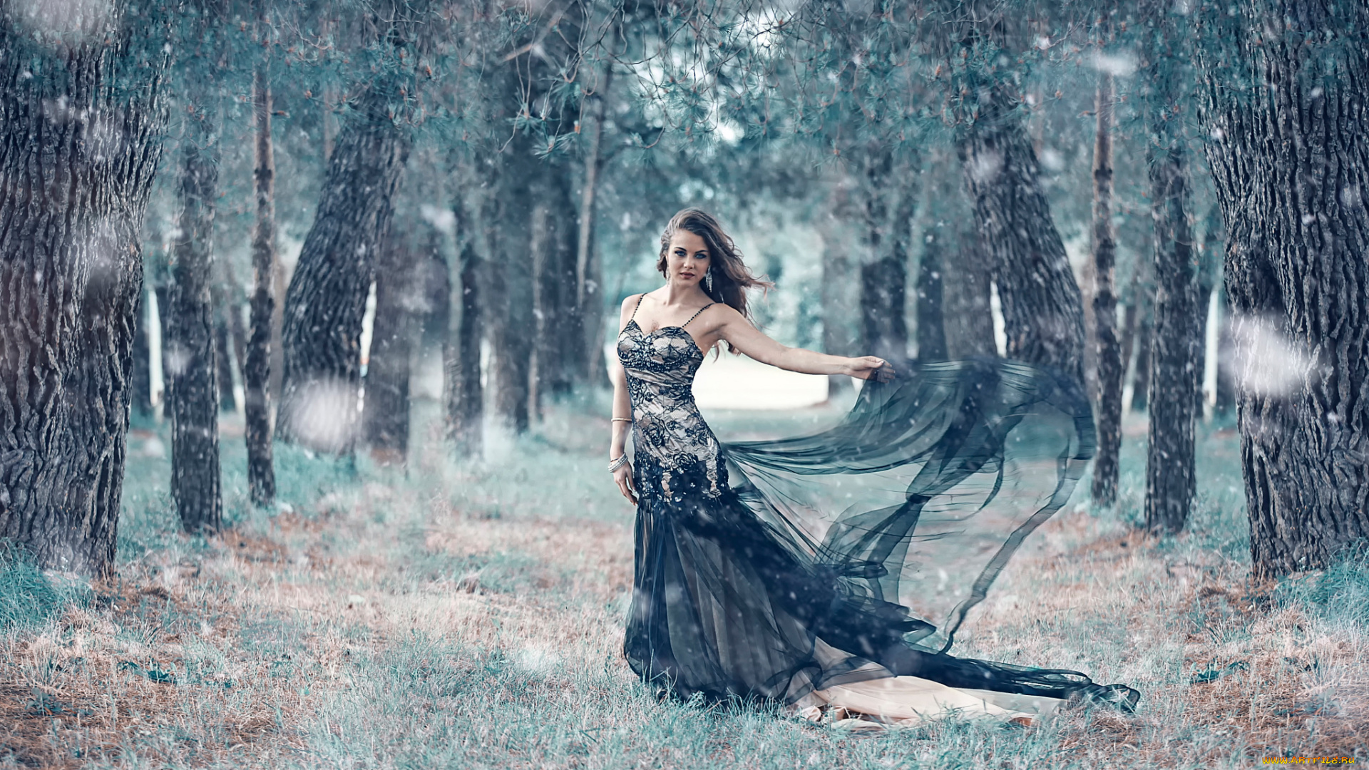 девушки, alessandro, di, cicco, аллея, платье, alessandro, di, cicco, taiga, forest