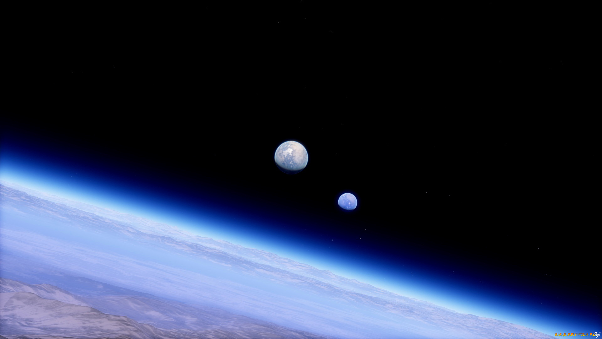 космос, арт, галактика, вселенная, звезды, планеты