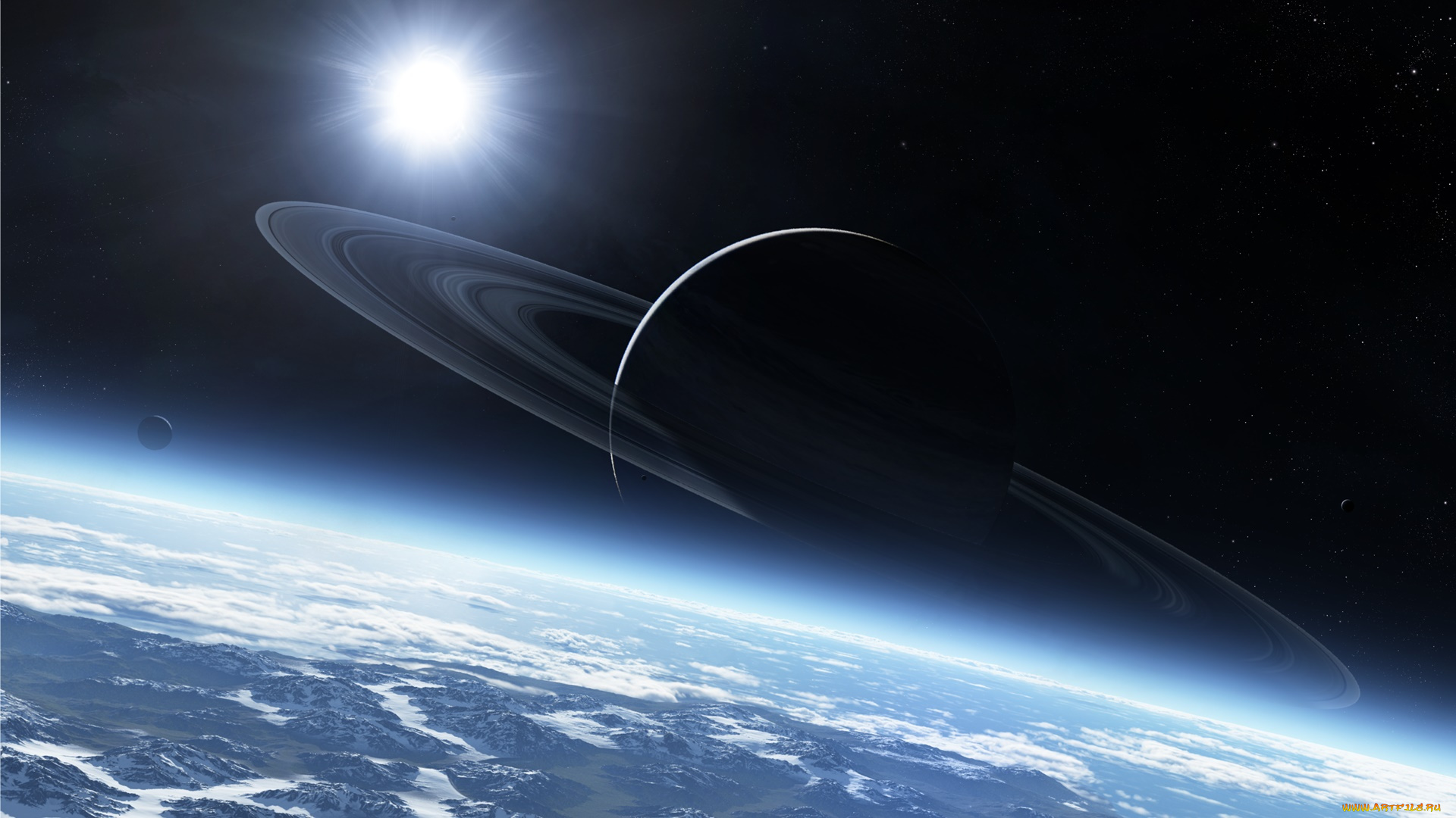 космос, арт, планеты, звезды, вселенная, галактика, поверхность